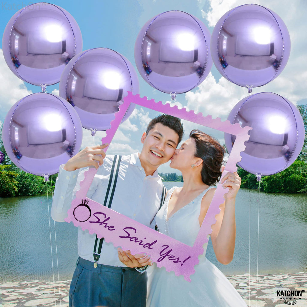 KatchOn, Big Silver Disco Ball Balloons - 22 Inch, Pack of 6 | Disco Party Decorations, 4D Sphere Disco Balloons for 70s Theme Party Decor, Bachelorette Party Decorations | Graduation Decorations 2026