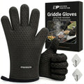 KITCHEN PERFECTION Silicone Oven & Griddle Gloves -Extreme Heat Resistant BBQ & Grilling Gloves -Handle Hot Food Right on Your Griddle |Waterproof Oven Mitts Grill Gloves |Superior Set+3 Bonuses