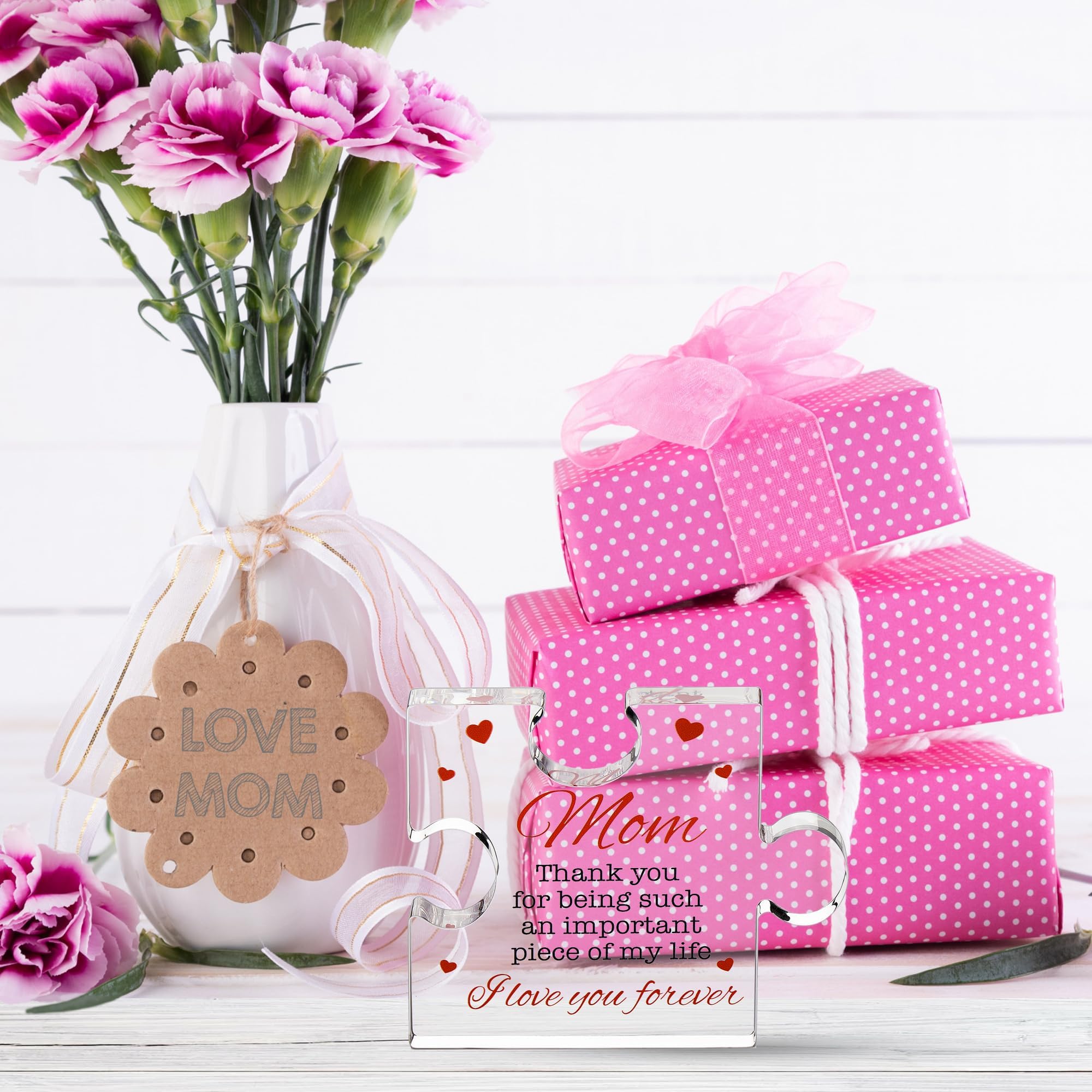 Engraved Acrylic Block Puzzle - Sentimental Gift for Her - Valentine's Day & Fiance Birthday Gift