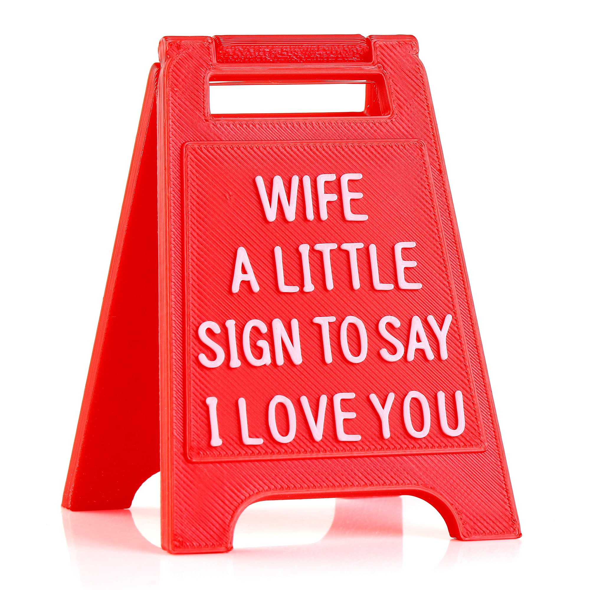 Romantic Mini Desk Sign with “I Love You” Message – Valentine’s Day & Romantic Anniversaries Gift for Her or Him – Cute Freestanding Love Keepsake - Premium Plastic Solid Freestanding Desk Sign