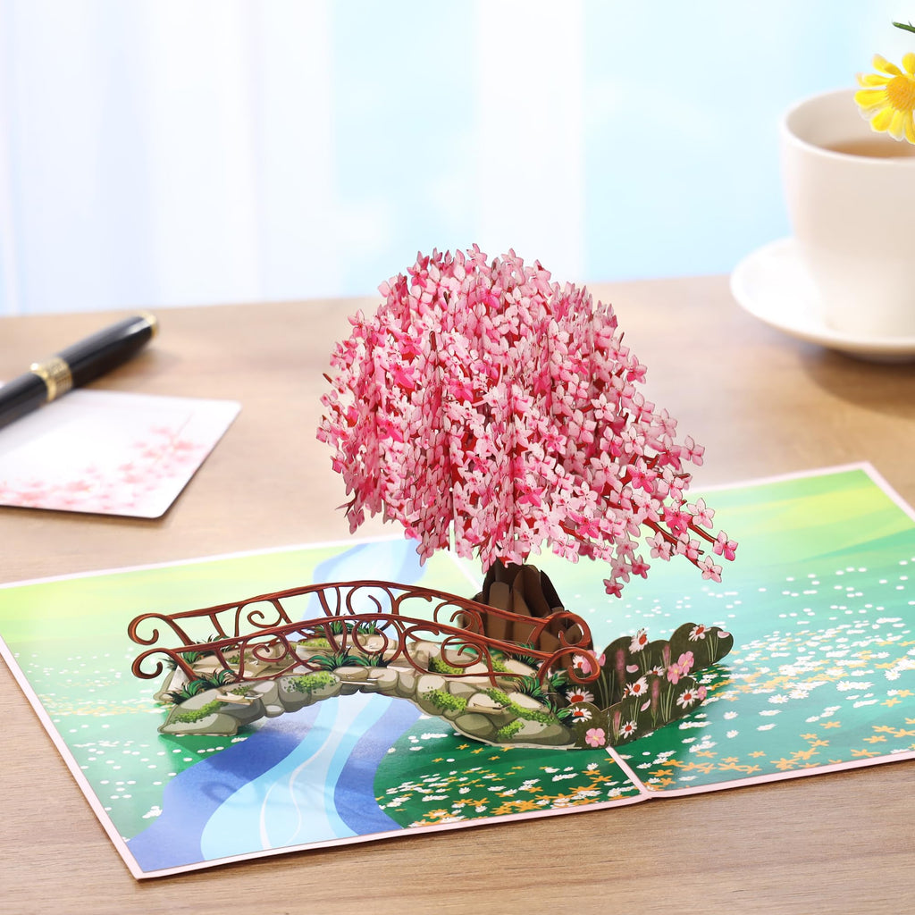 Pop Up Anniversary Card, 3D Love Tree Hearts Couple Wedding Card for Her, Wife, Husband, Him, Couple; Ideal Gift for Wedding, Romantic Birthday, Anniversary, Valentines, Mothers Day, 6x8 inch