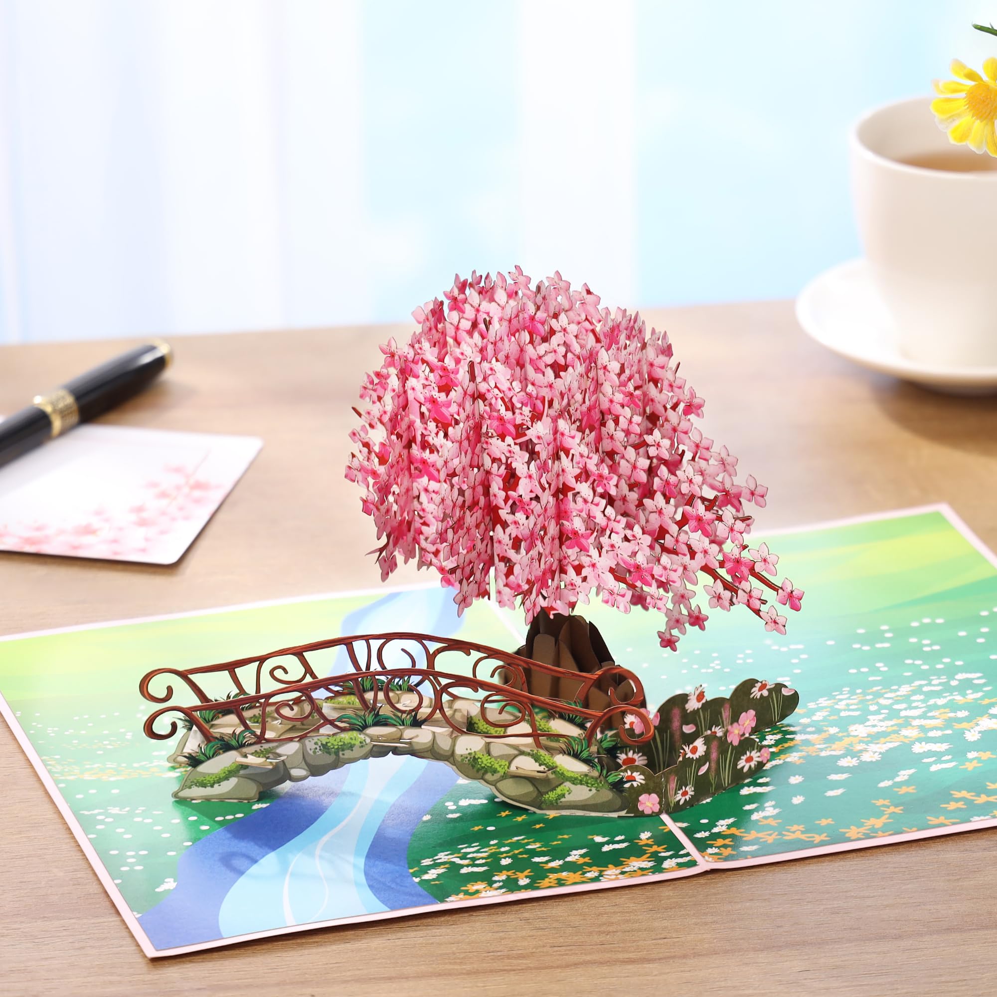 Pop Up Anniversary Card, 3D Love Tree Hearts Couple Wedding Card for Her, Wife, Husband, Him, Couple; Ideal Gift for Wedding, Romantic Birthday, Anniversary, Valentines, Mothers Day, 6x8 inch