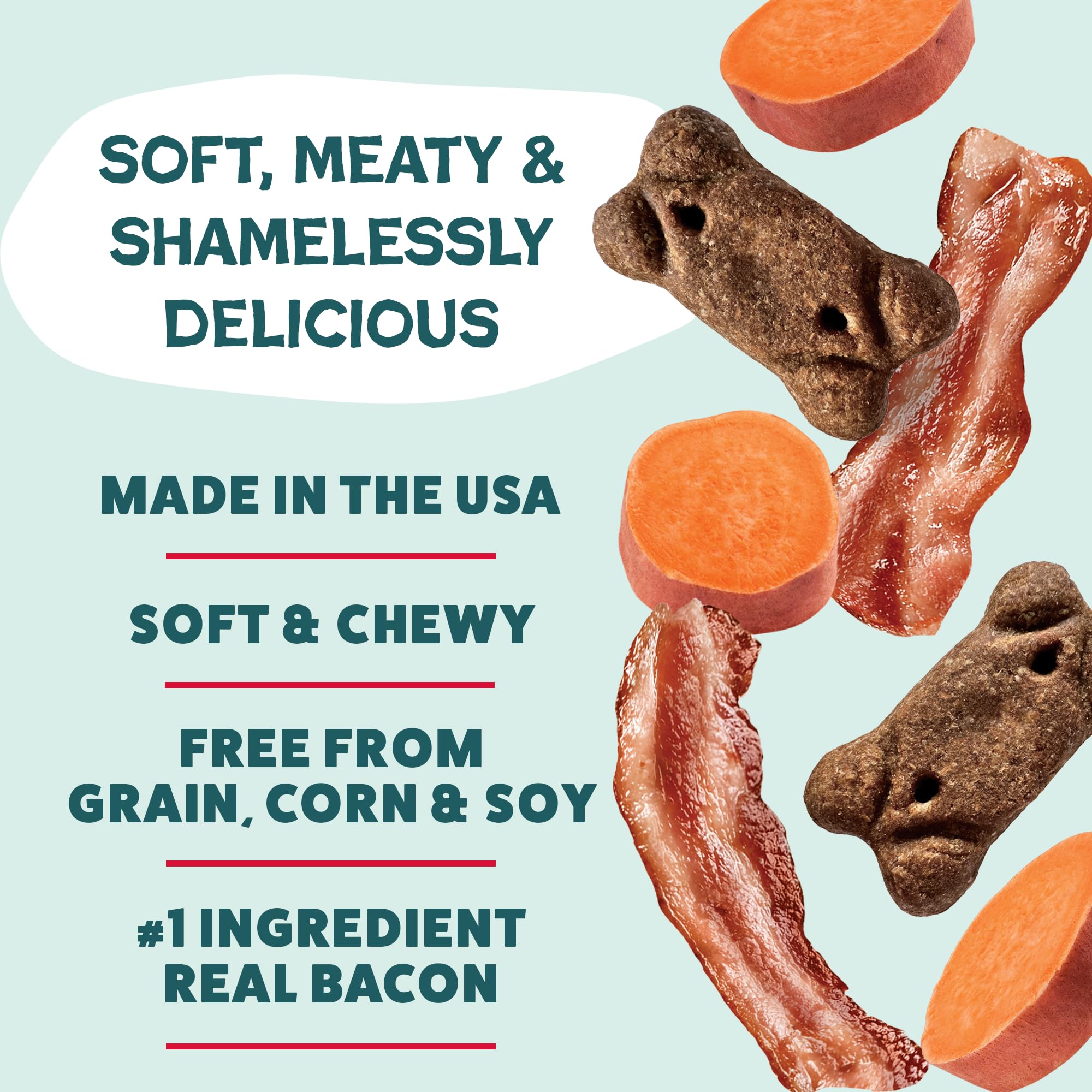 Shameless Pets Soft Dog Treats – Bacon Me Crazy Meaty Tenders, Soft & Chewy Treats for Dogs, Real Bacon 1st Ingredient, Grain Free, Healthy Treats for Small, Medium & Large Dogs, 8oz