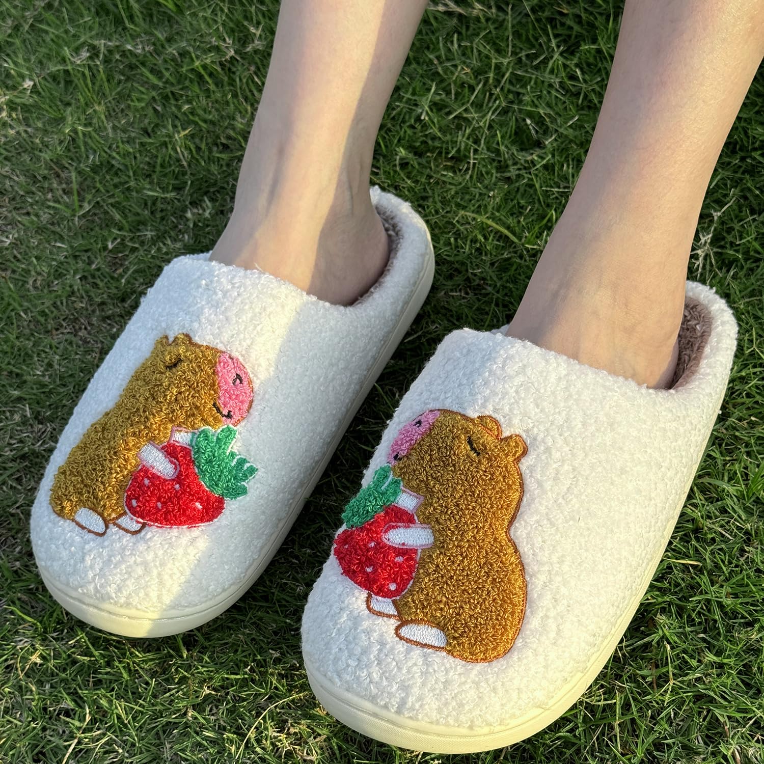 Cute Animal Slippers for Women Men Winter Fluffy Warm House Slippers Soft Plush Indoor outdoor Shoes
