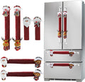 Mosoan Christmas Decorations Indoor 6 Pack Christmas Refrigerator Fridge Door Handle Covers, Santa Snowman Christmas Kitchen Decor Appliance Handle Cover Xmas Holiday Decor