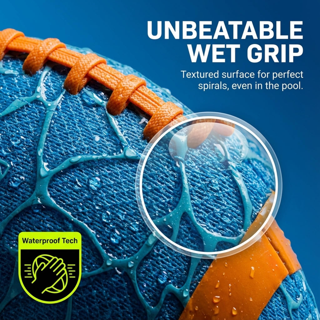 Water Football for Pool & Beach - Best Pool Toys for Kids All Ages - Easy Grip & Soft to Catch Footballs - Fun Outdoor Sports Beach Toys - Pool Gifts for Kids 5 6 7 8 9 10 11 12 + Year Old Boy & Girl