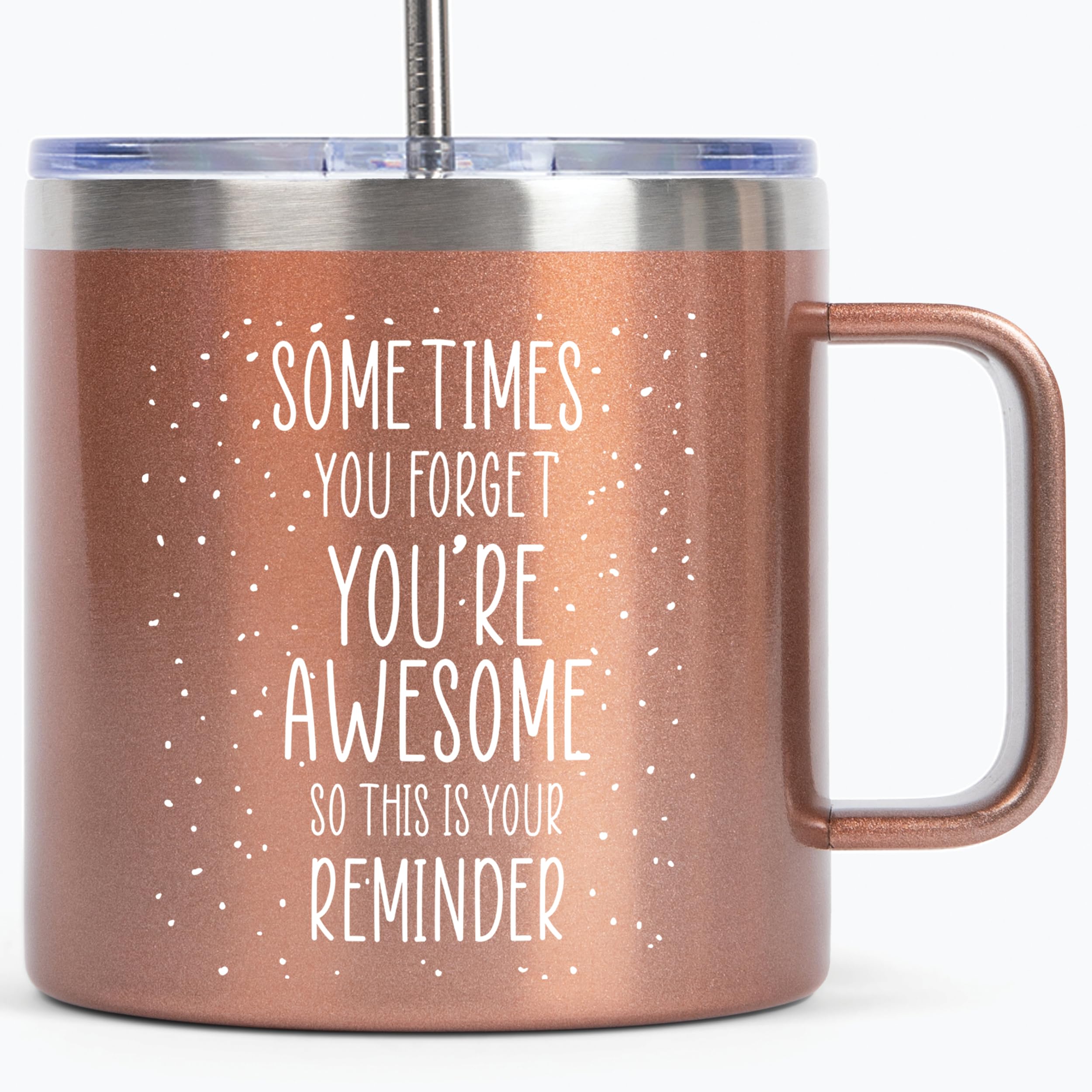 Birthday Gifts for Women Friendship - Purple Gifts for Women Coffee Mug 14oz Sometimes You Forget You're Awesome Unique Gift Idea for Older Women Over 50, 60, Inspirational Cup for Mom, Her