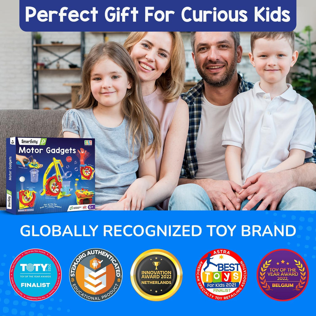 Smartivity 10-in-1 Motor Powered STEM Engineering Kit for Kids I 10+ Fun Electronics Projects for Smart Kids | DIY Science Kit/Toy for Ages 6,7,8,9,10,11,12 Years Old Boys & Girls