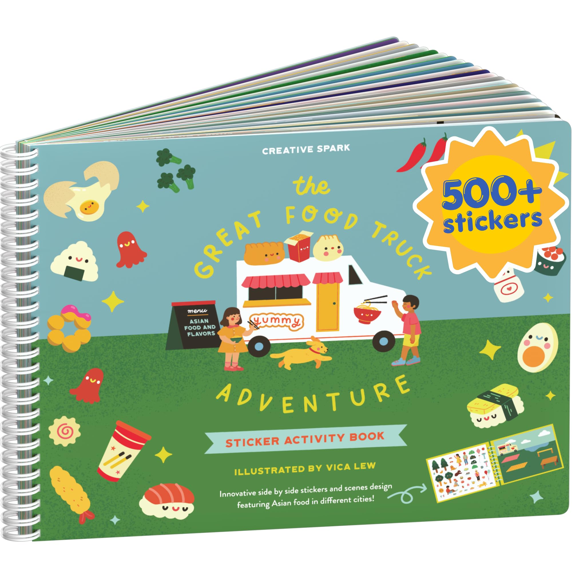 Halloween 500+ Kids Sticker Book by Cupkin Fun Toddler Holiday Activity Coloring and Sticker Book, Road Trip Essentials, 12 Coloring Pages 12 Side by Side Scenes for Ages 2–8 Years