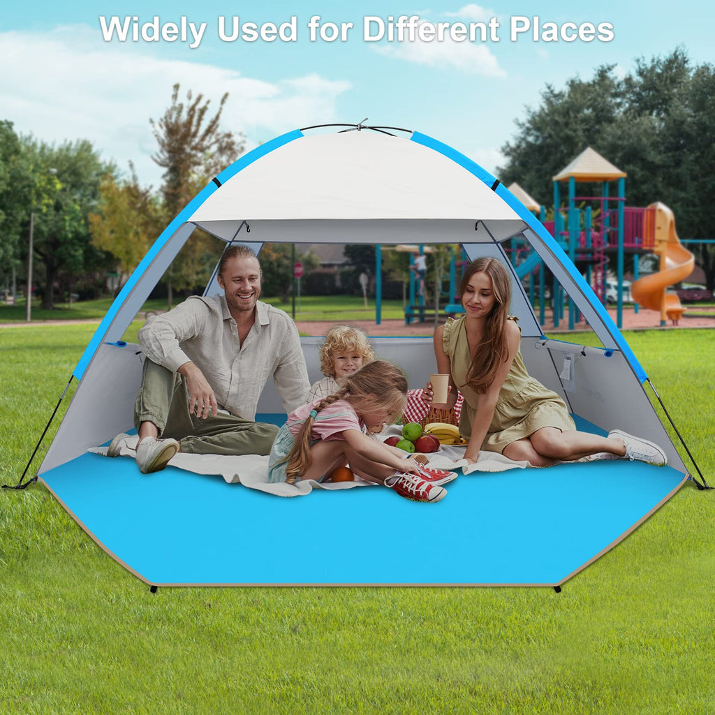 Gorich Beach Tent Sun Shelter for 3/4/6/8/10 Person with UPF 50＋ UV Protection, Lightweight & Easy Setup Beach Shade Canopy, Portable Beach Shade Tent Beach Cabana