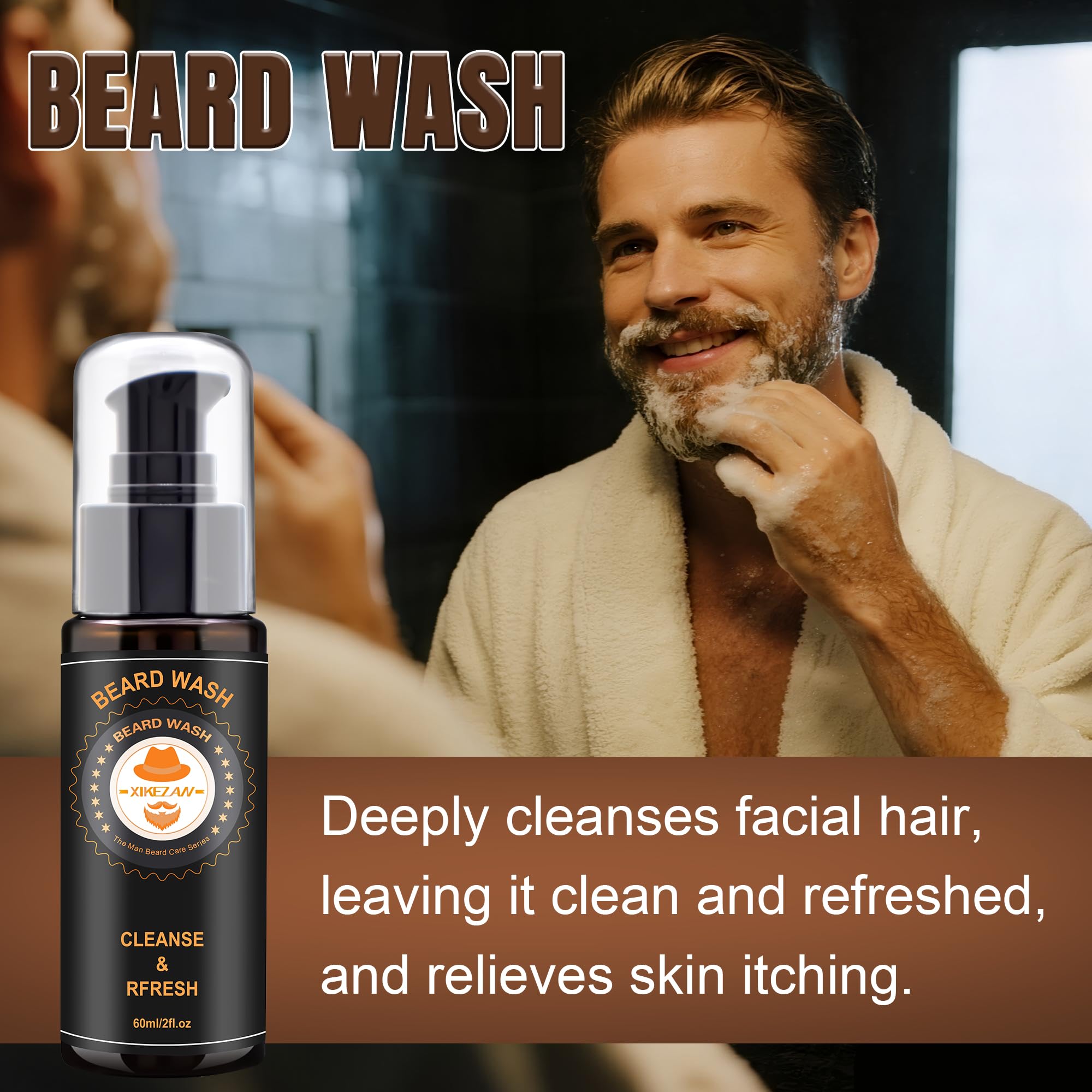 XIKEZAN Fathers Day Gifts for Dad Husband,Beard Kit for Men Grooming & Care w/Beard Conditioner, Wash,Oil,Balm,Birthday Valentines Easter Gifts for Mens Him Boyfriend Christmas Stocking Stuffers
