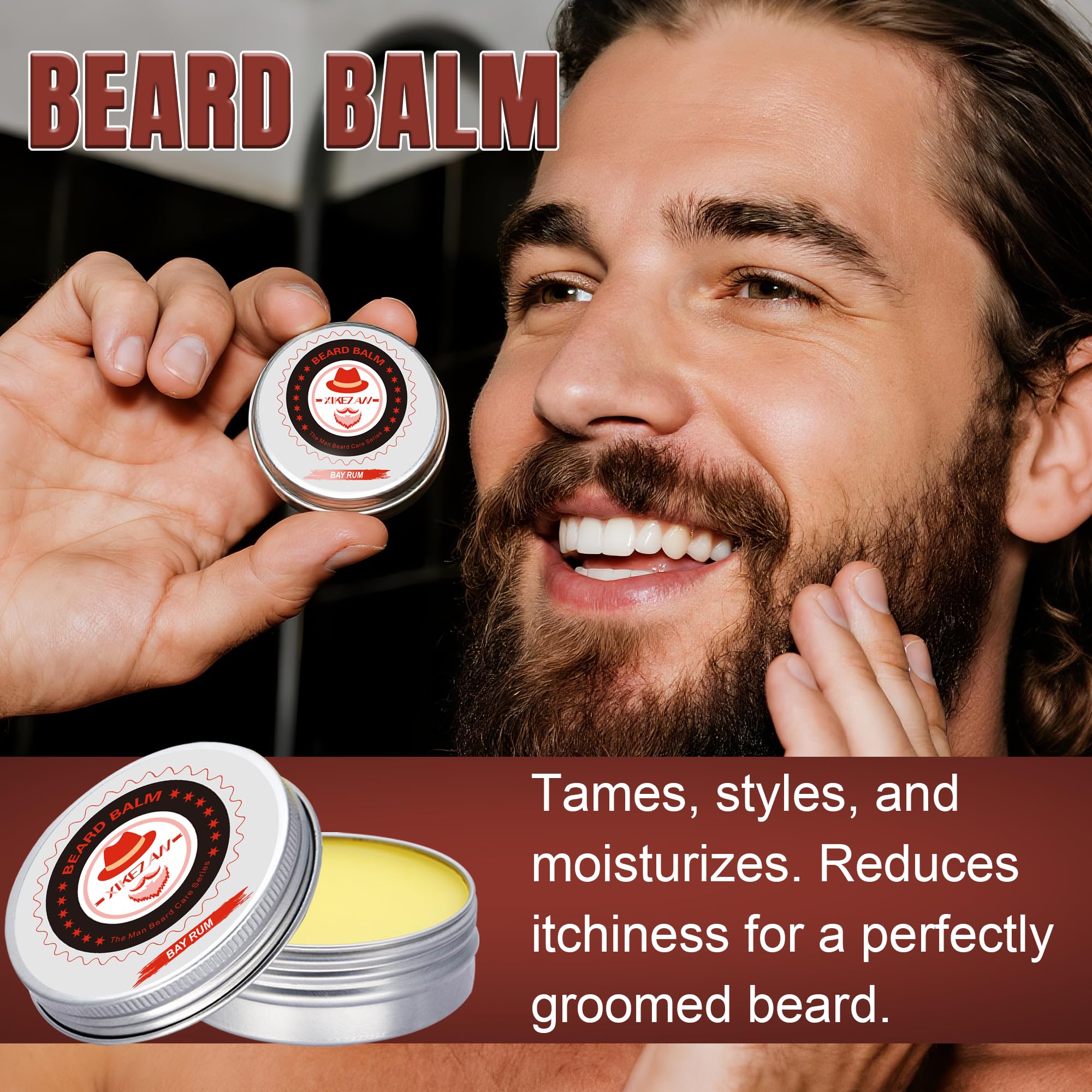XIKEZAN Fathers Day Gifts for Dad Husband,Beard Kit for Men Grooming & Care w/Beard Conditioner, Wash,Oil,Balm,Birthday Valentines Easter Gifts for Mens Him Boyfriend Christmas Stocking Stuffers