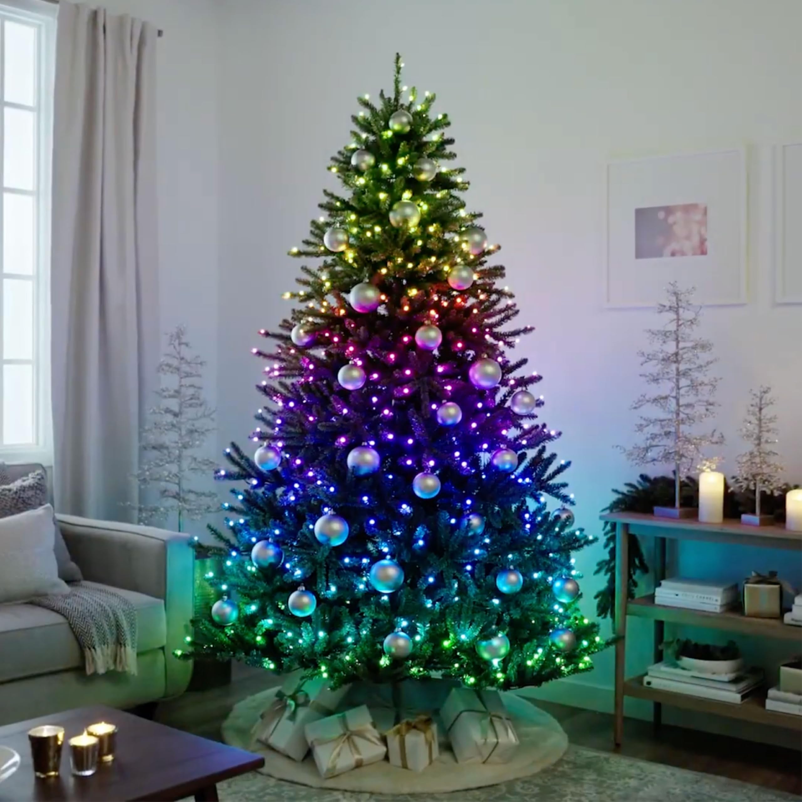 Balsam Hill 7.5ft Pre-Lit Classic Blue Spruce - Artificial Christmas Tree with 2,960+ Tips, 1,000 Clear LED Lights, Easy Plug Technology & Premium Stand for Indoor Holiday Decorating