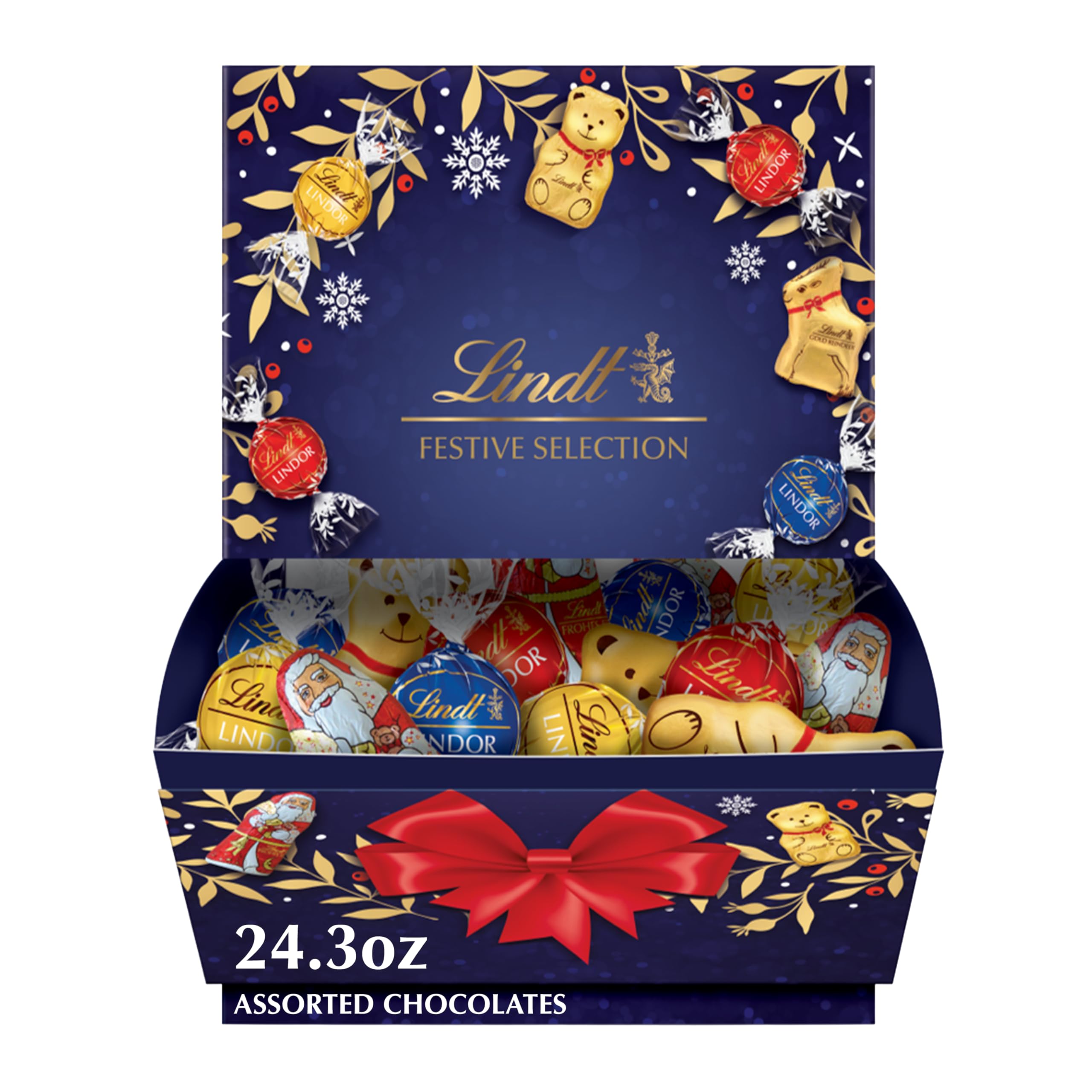 Lindt LINDOR Holiday Snickerdoodle White Chocolate Candy Truffles with Smooth, Melting Truffle Center, 8.5 oz. Bag