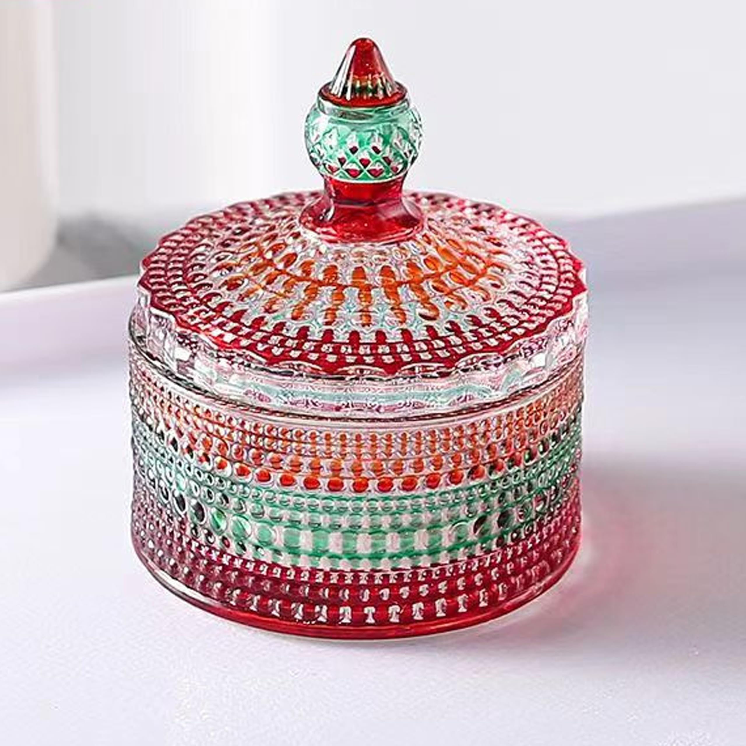 Cute Candy Jar, Decorative Glass Storage Jar for Home Aesthetic sealed canister with simple outline, fit kitchen counter, coffee bar, bedroom decor and daily snack sorted display (low)