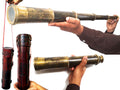 Rare Brass Telescope Spyglass - East India Company 1818 Tracker Vintage Pirate Spyglass Scope Antique Large Handstitched Leather Gift Box (BT-EIC17)