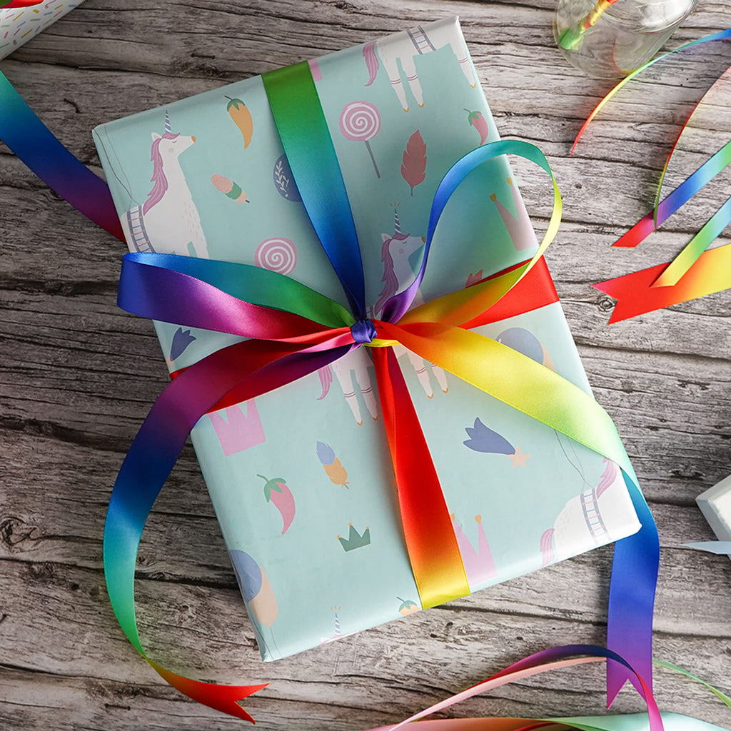 MEEDEE 3/8 Inch Satin Ribbon Set – 10 Rolls Rainbow Double Face Ribbon for Gift Wrapping, 5 Yards Each (Total 50 Yards), Decorative Ribbon for Presents & Party Favors