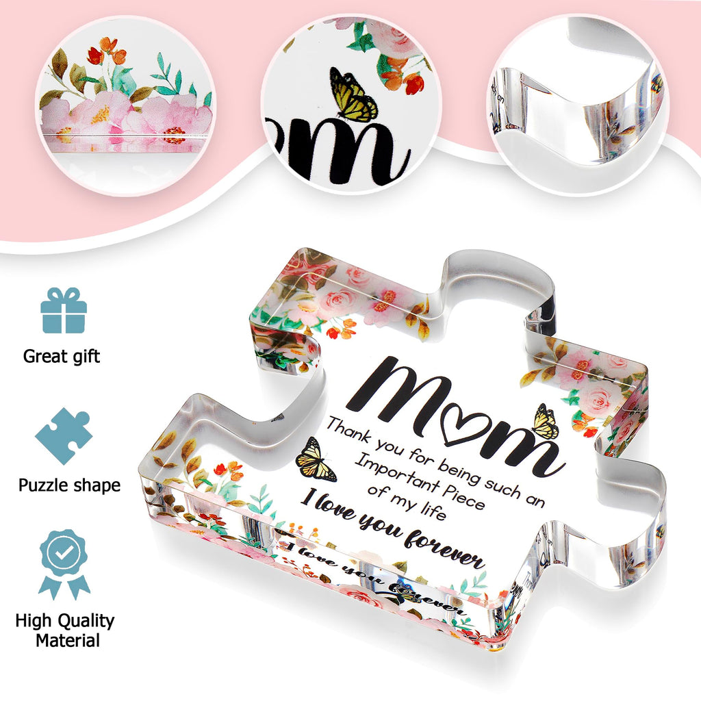 Engraved Acrylic Block Puzzle - Sentimental Gift for Her - Valentine's Day & Fiance Birthday Gift