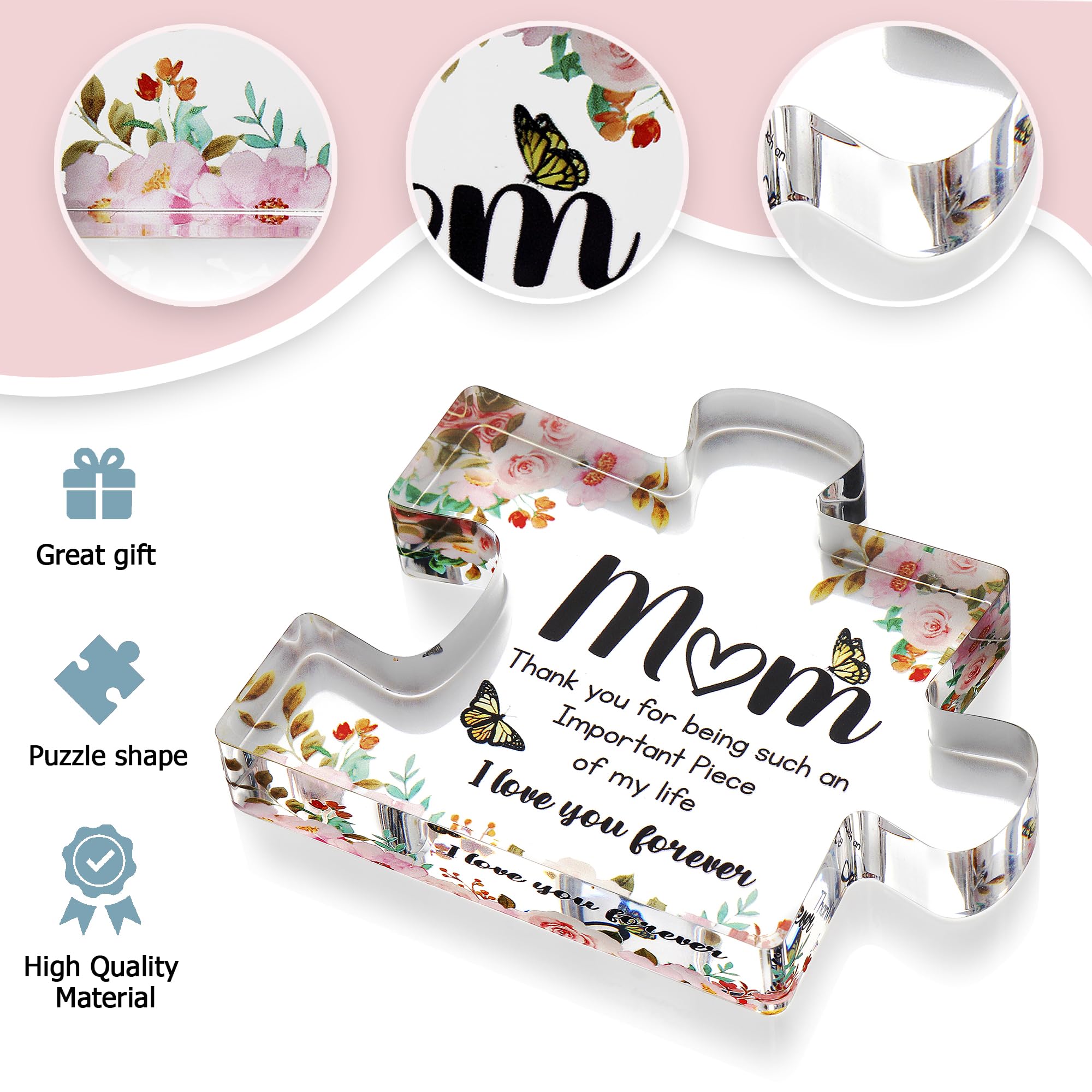 Engraved Acrylic Block Puzzle - Sentimental Gift for Her - Valentine's Day & Fiance Birthday Gift