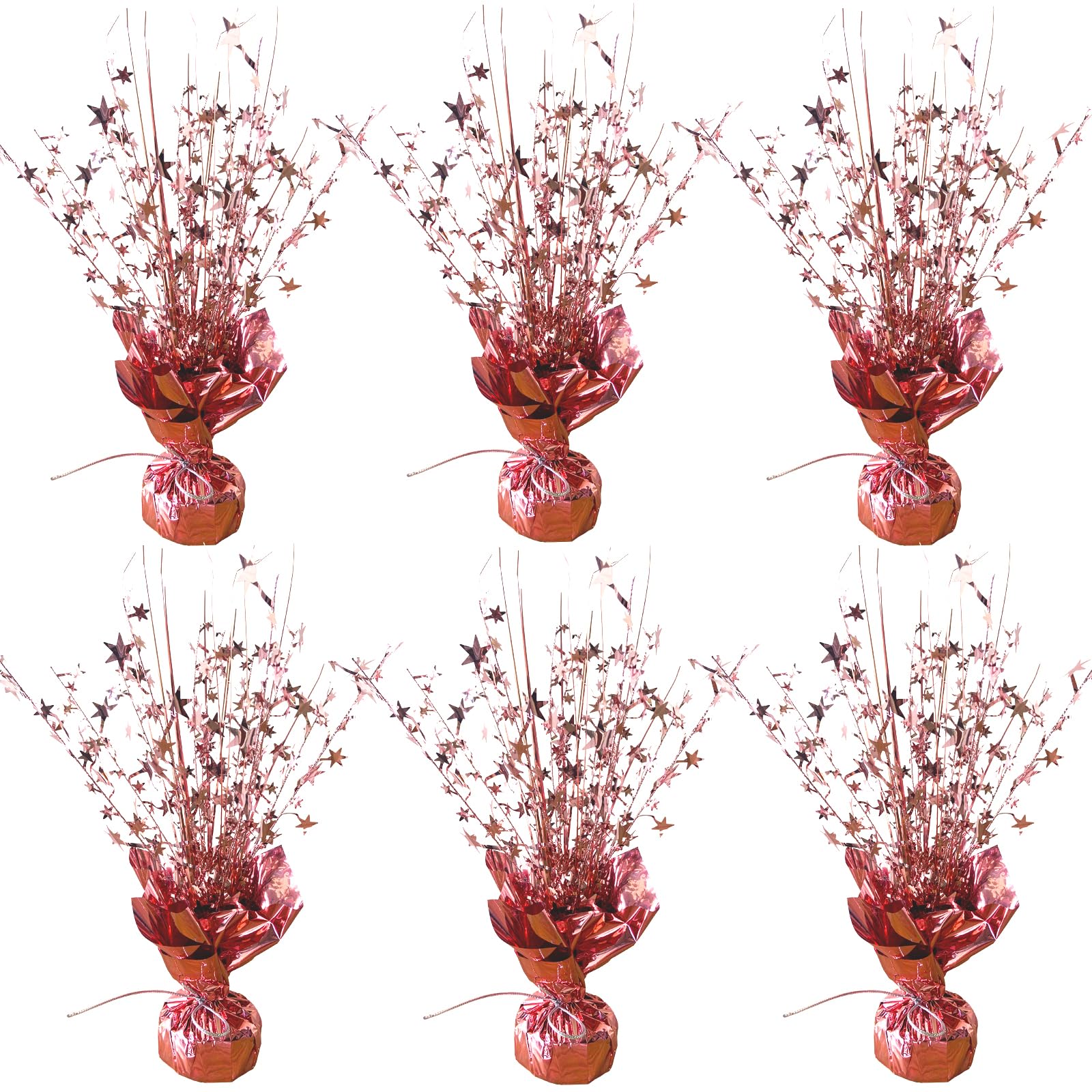 FUBININA 6 Pack Metallic Foil Spray Centerpiece Star Table Decoration Burst Table Centerpieces for Birthday New Years Nye Wedding Anniversary Graduation Holiday Party Supplies Decor, Gold