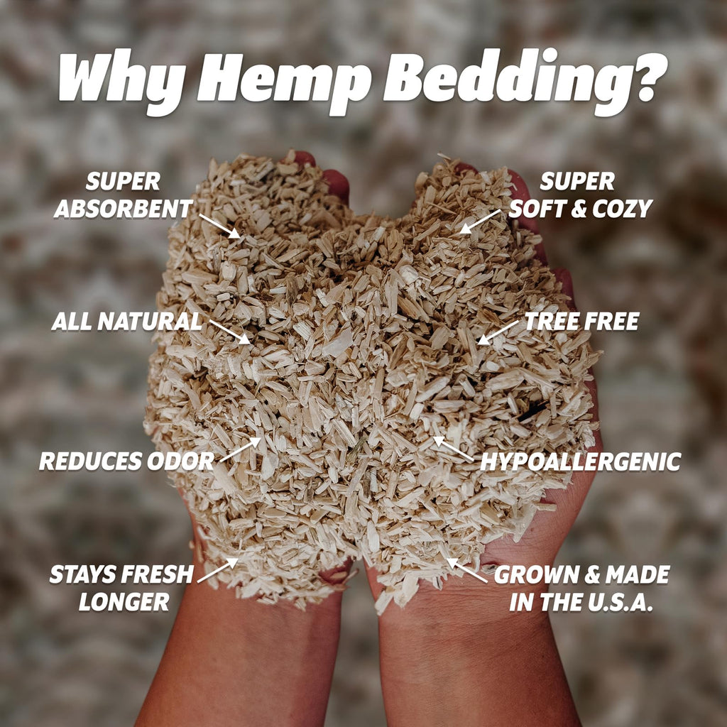 Eaton Pet and Pasture, Naturally Grown Hemp Pet Bedding for Chickens, Nesting Boxes, Rabbits, Hamsters, Small Pets, Highly Absorbent, Hypoallergenic, Eco-Friendly, Farmer Owned 28L