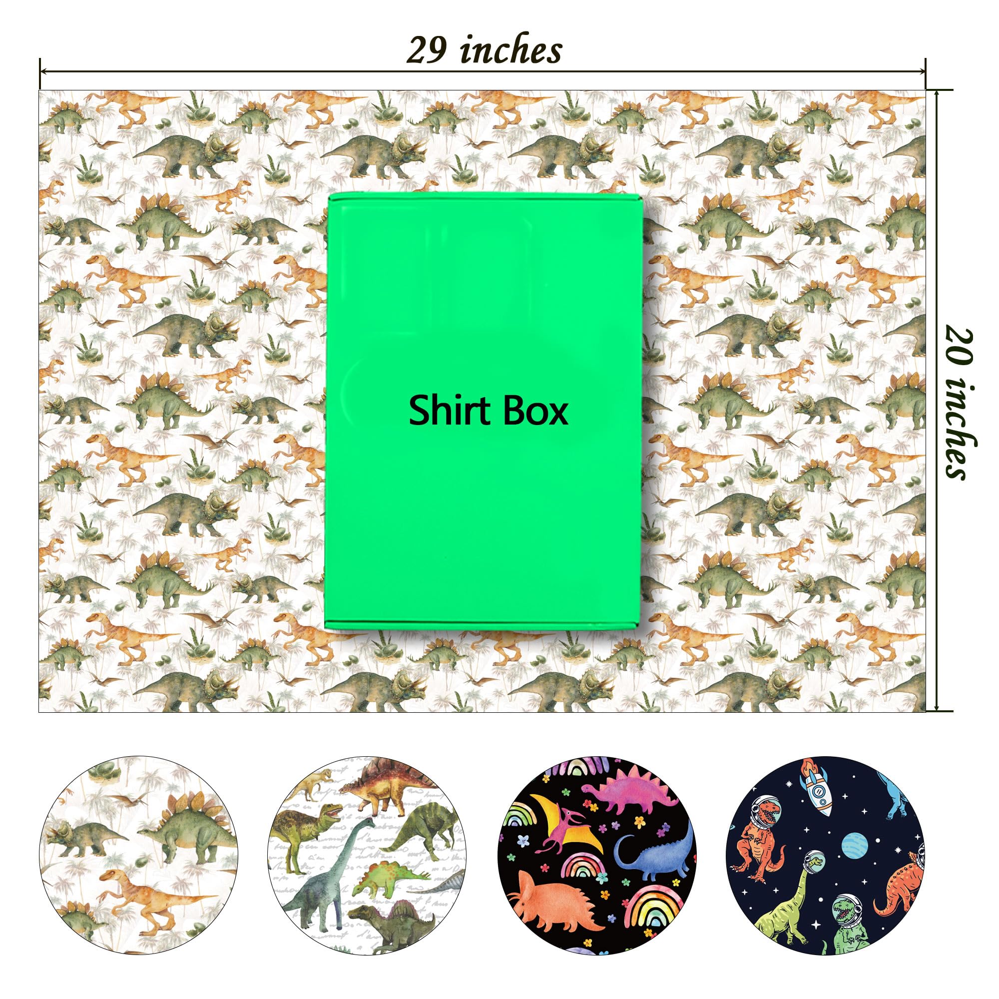 RiukRaiu Dinosaur Wrapping Paper for Boys Girls Kids - Funny T-Rex Gift Wrap for Birthday, Party, Baby Shower - 8 Sheets Folded Flat, 20x29 Inches, Easy To Store