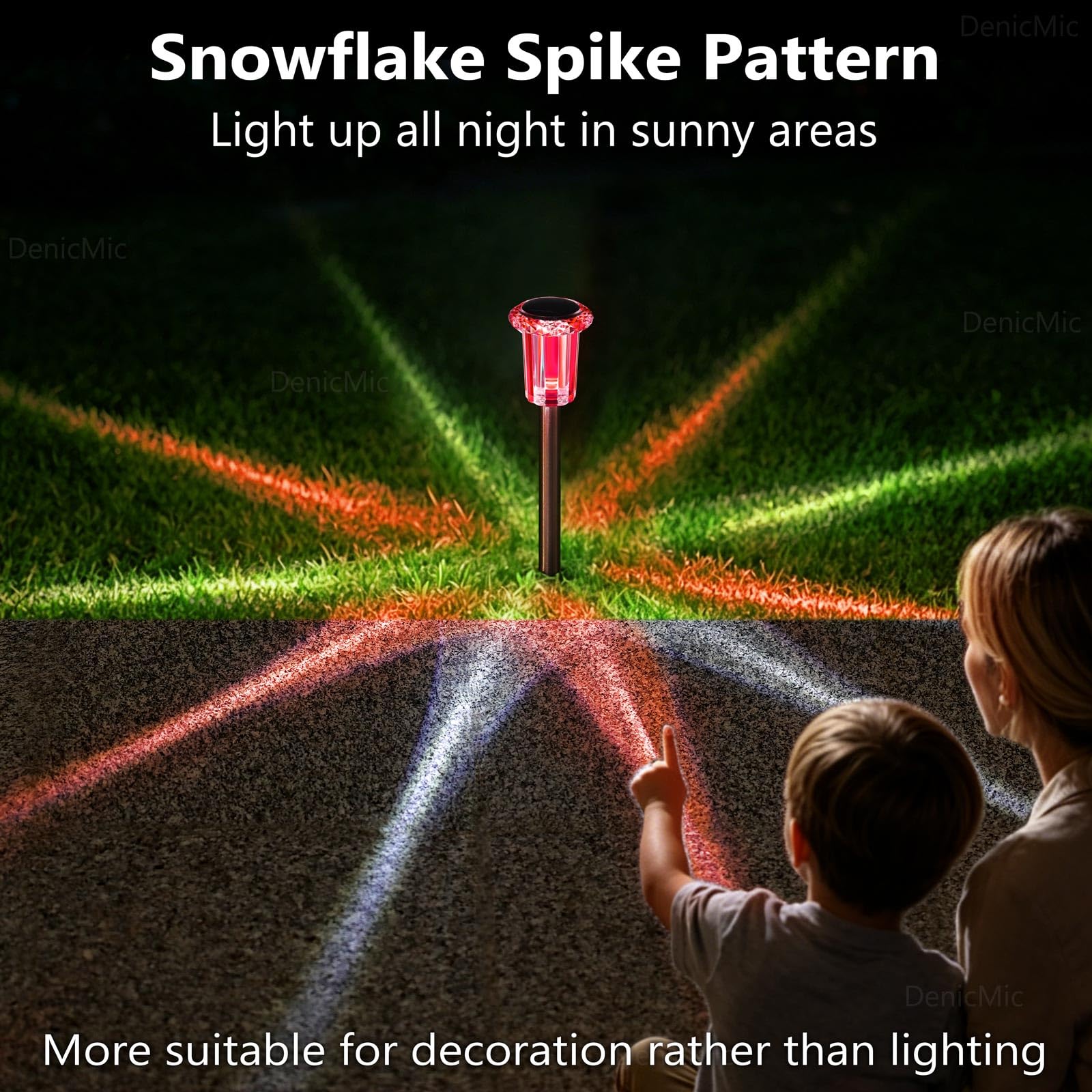 DenicMic Solar Lights Outdoor 10 Pack Waterproof 6000K Cold White LED Stainless Steel Stake Outside Lights for Yard Pathway Garden Driveway Walkway Landscape Path Lighting