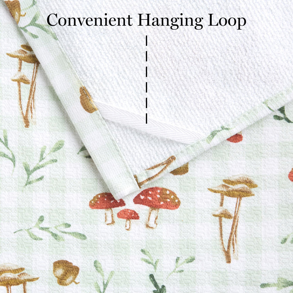 Martha Stewart Autumn Harvest Pumpkins Kitchen Towel 3-Pack Set, 100% Cotton with Absorbent Terrycloth, Decorative Kitchen Towels, Orange/Green/Ivory, 16"x28"
