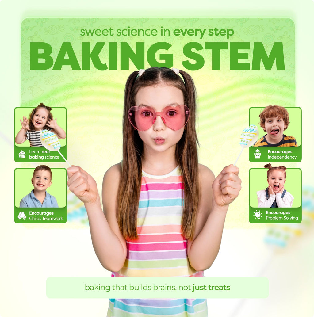 Baketivity DIY Cake Pop Baking Kit for Kids - Premeasured Ingredients, Decorating Supplies