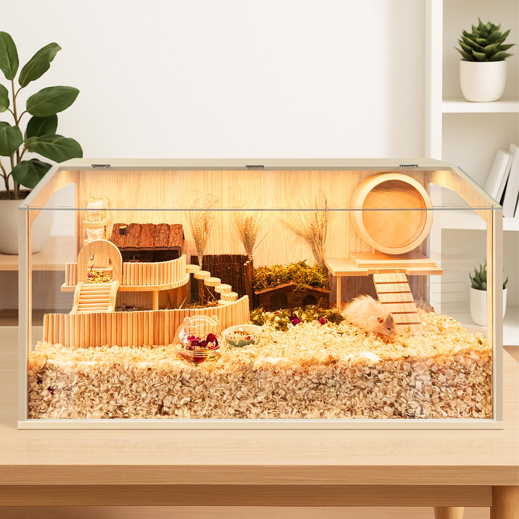 Hamster Cage Chewproof, Large Hamster Cages and Habitats, Openable Top with Acrylic Sheets, Solid Built