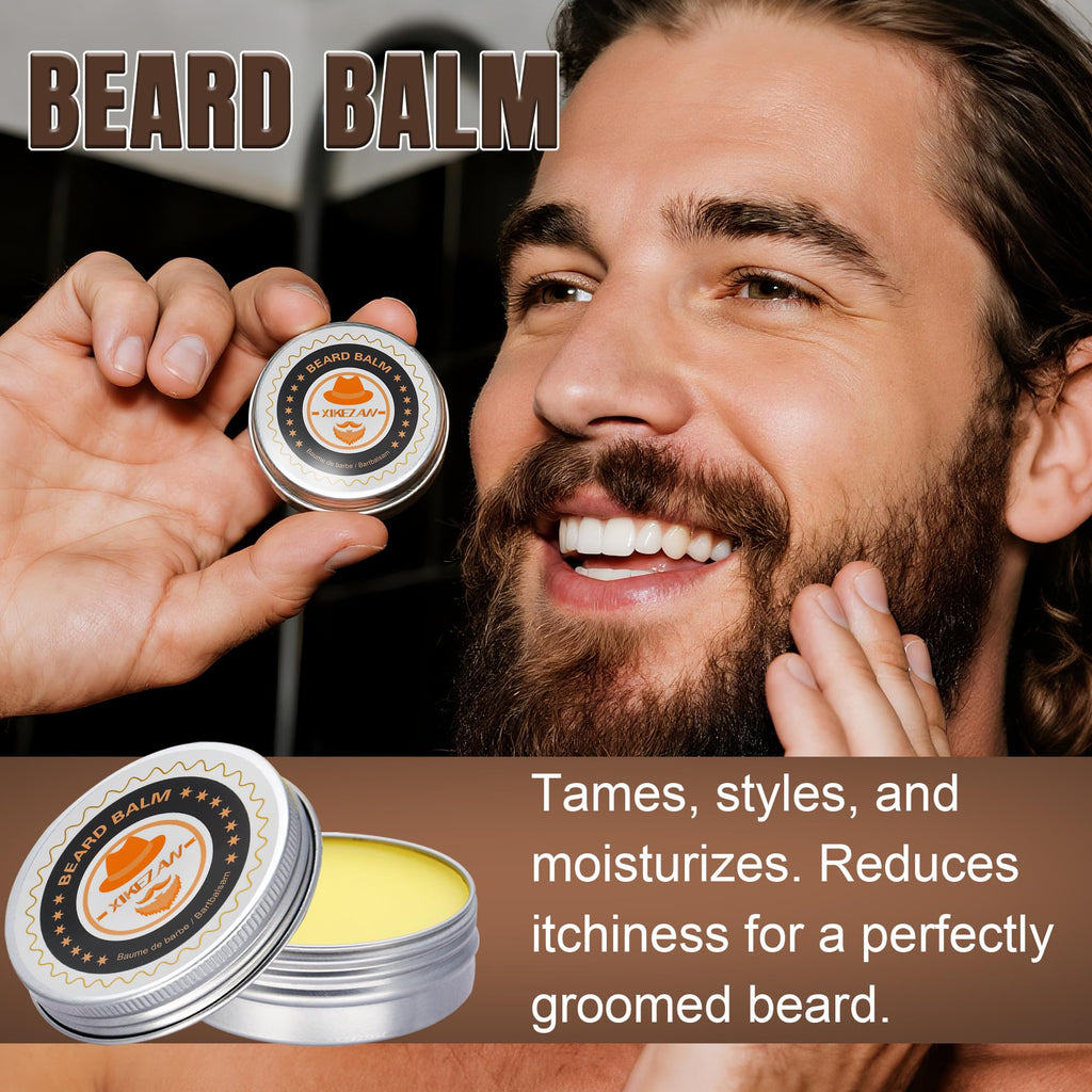 XIKEZAN Fathers Day Gifts for Dad Husband,Beard Kit for Men Grooming & Care w/Beard Conditioner, Wash,Oil,Balm,Birthday Valentines Easter Gifts for Mens Him Boyfriend Christmas Stocking Stuffers