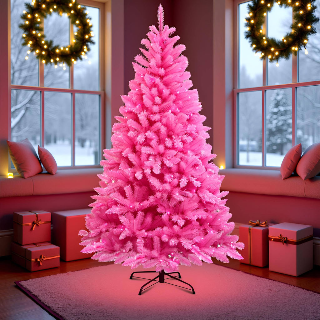 6.5ft Pre-lit Artificial Blue Christmas Tree with 300 LED Blue UL Listed String Lights (Blue)