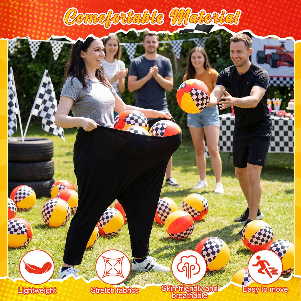 14 Pcs Granny Pants Yard Game Sets with 2 Oversized Gaint Pants & 10 Bouncy Balls & 2 Air Pump Hilarious Outdoor Tossing Game for Adult Family Gathering Backyard Party