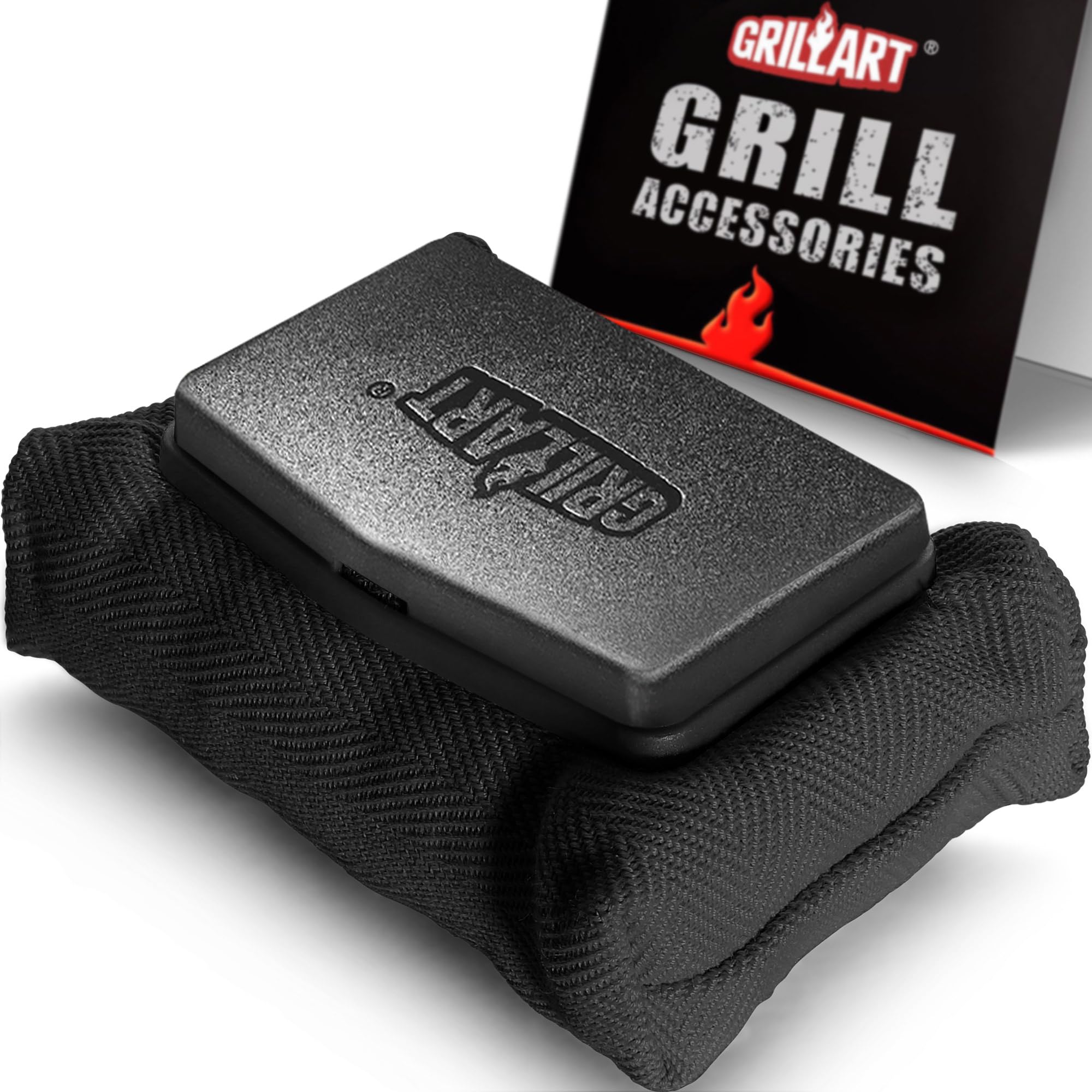 GRILLART Grill Brush Bristle Free. SteamWizards BBQ Replaceable Cleaning Head, Unique Seamless-Fit Scraper Tool for Cast Iron/Stainless-Steel Grates, Safe Barbecue Grill Cleaner-Red