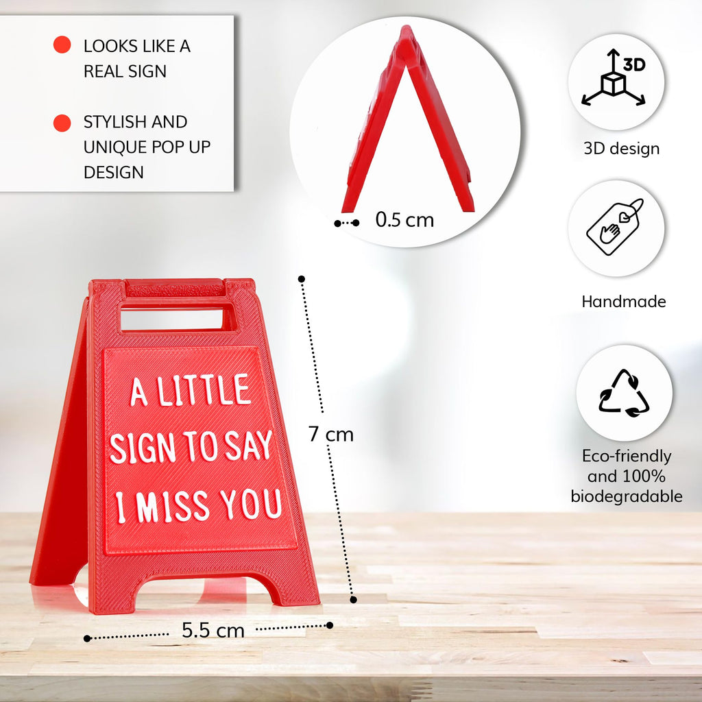 Romantic Mini Desk Sign with “I Love You” Message – Valentine’s Day & Romantic Anniversaries Gift for Her or Him – Cute Freestanding Love Keepsake - Premium Plastic Solid Freestanding Desk Sign