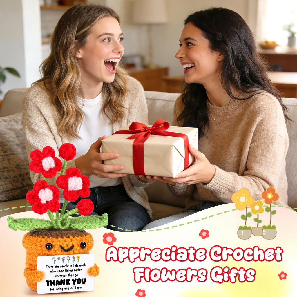 Agantree art Grandma Gifts for Grandma Birthday from Granddaughter Grandson – I Love You Crochet Flower Decor Grandparents Day Christmas for Great Grandma Gigi Nana