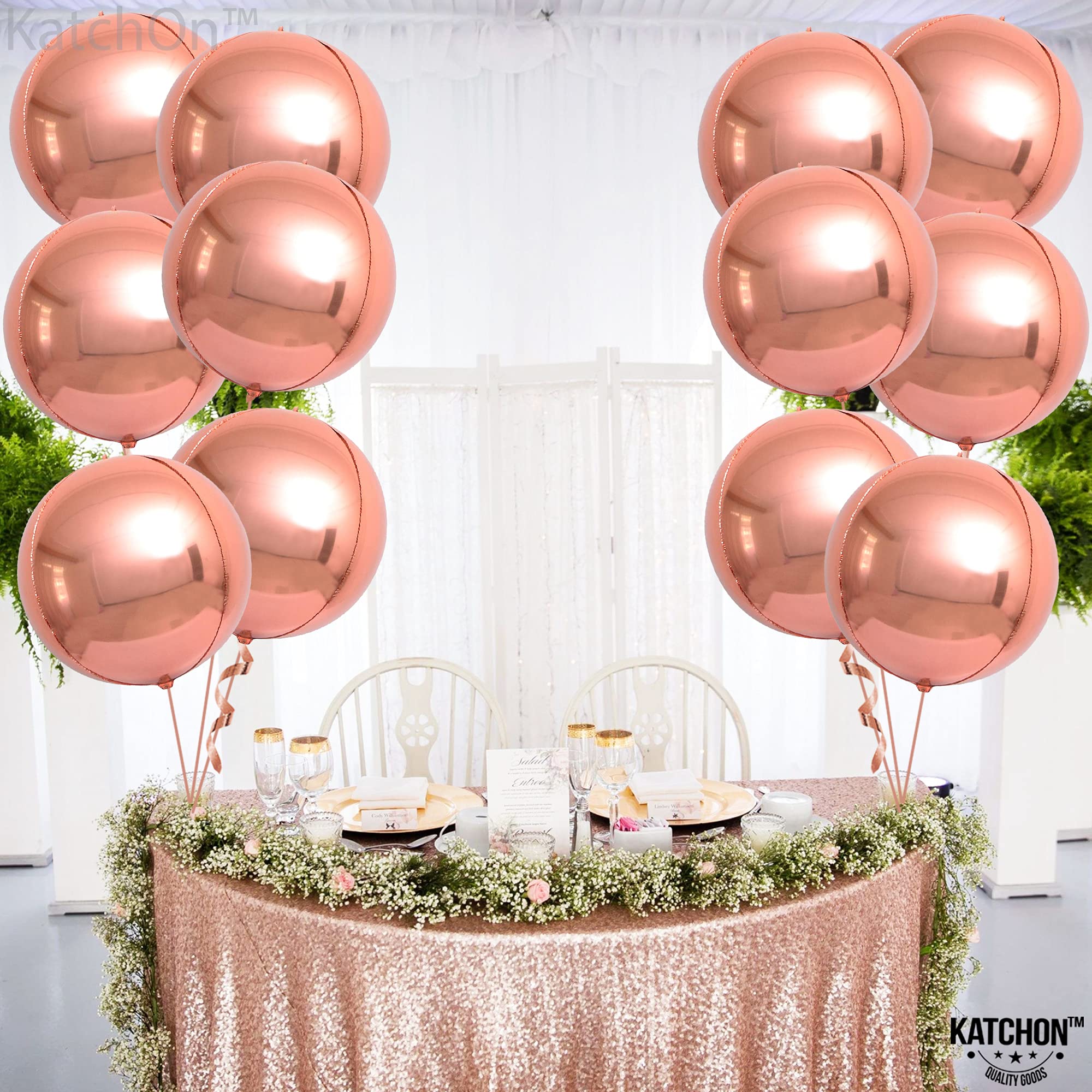 KatchOn, Large Gold Foil Balloons - 22 Inch, Pack of 12 | Gold Balloons for Graduation Decorations 2026 | Mylar Balloons for Anniversary, Wedding, Golden Birthday Party Decorations