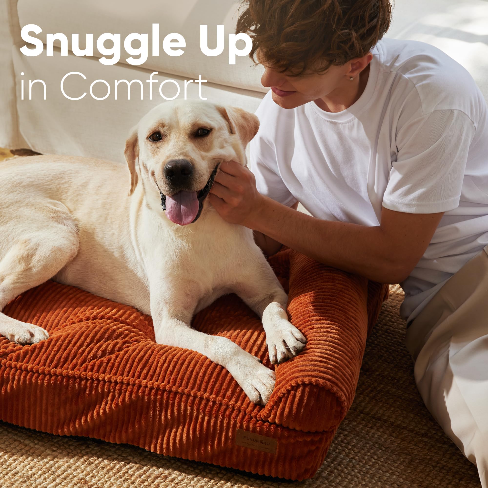 FUKUMARU Dog Couch Bed, Corduroy Cozy Cat Bed for Indoor Cats with Washable Cover, 28in Waterproof Orthopedic Dog Beds Sofa for Small Dogs and Large Cats, Cute Warm Cotton Pet Sofa, Green