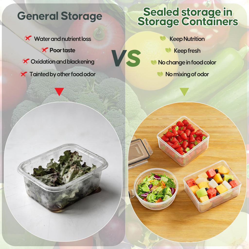 JSCARES 40 PCS Food Storage Containers with Lids Airtight (20 Lids &20 Containers) - Leakproof Meal-Prep Containers for Kitchen Storage Reusable Plastic Microwave/Dishwasher Safe with Labels & Pen