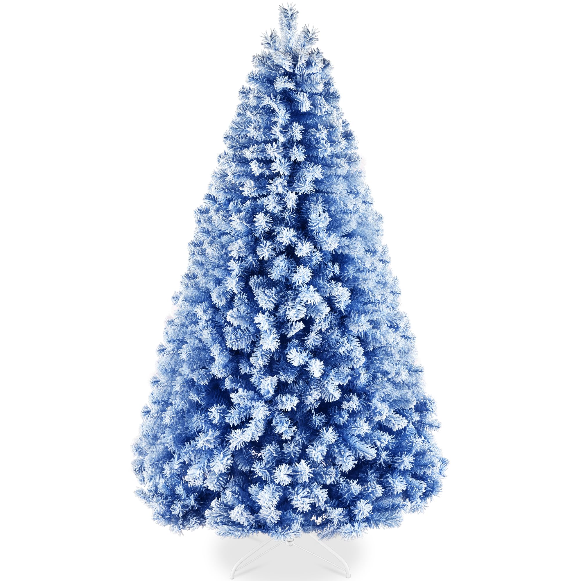 Best Choice Products Artificial Flocked Christmas Tree, 6ft Premium Unlit Pine Holiday Décor w/Full Branches, Metal Stand - Green