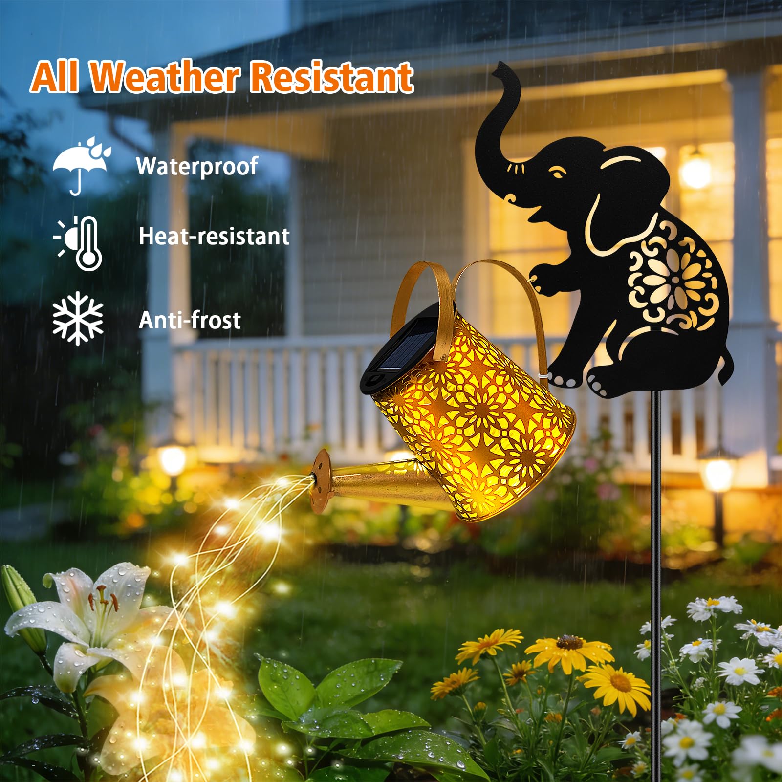 Solar Watering Can Lights, Cat Hanging Lantern Solar Lights Outdoor, Cat Lover Gifts for Mom Women Birthday Mother's Day Christmas, Waterproof Garden Decor Outside Patio Yard Pathway Backyard