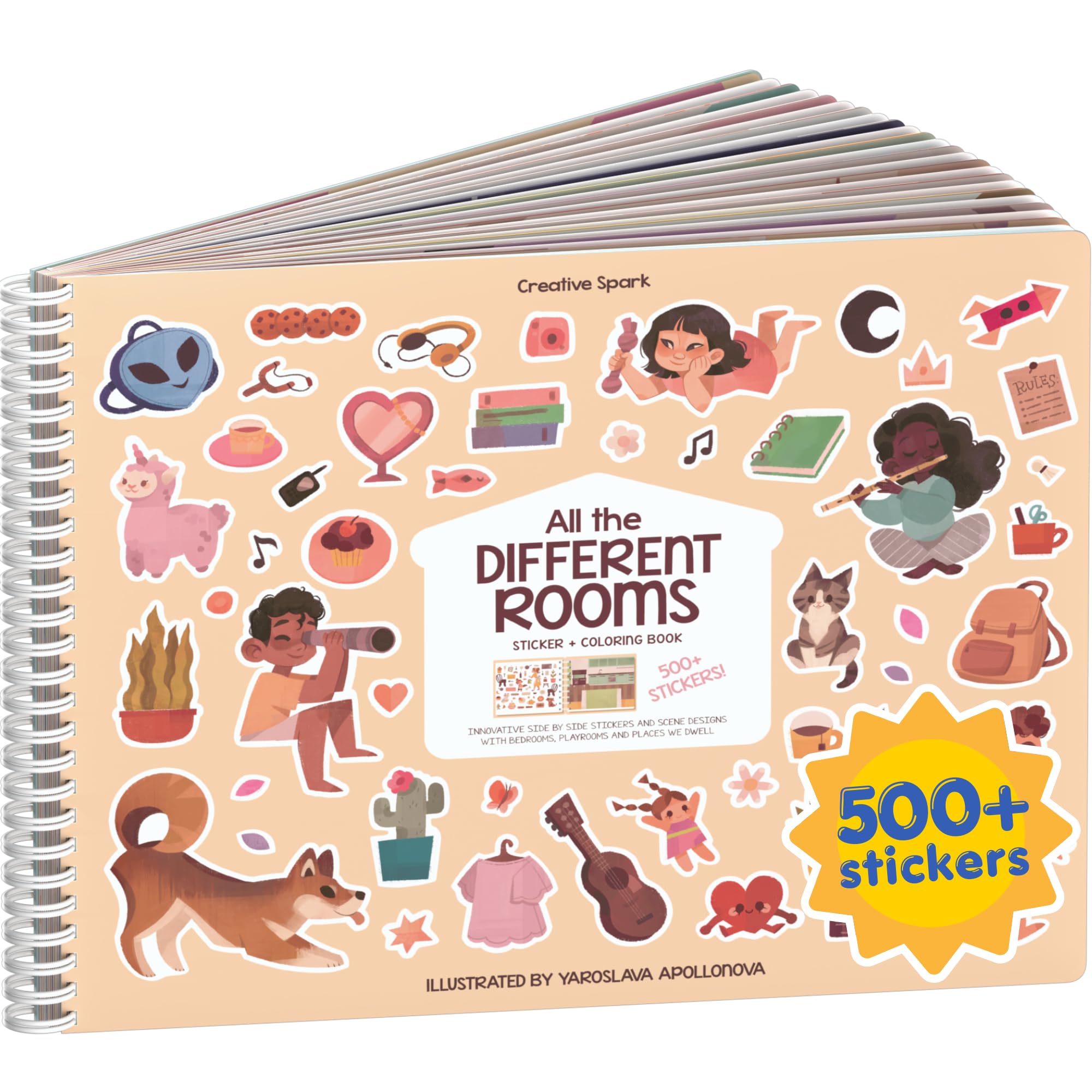 Halloween 500+ Kids Sticker Book by Cupkin Fun Toddler Holiday Activity Coloring and Sticker Book, Road Trip Essentials, 12 Coloring Pages 12 Side by Side Scenes for Ages 2–8 Years