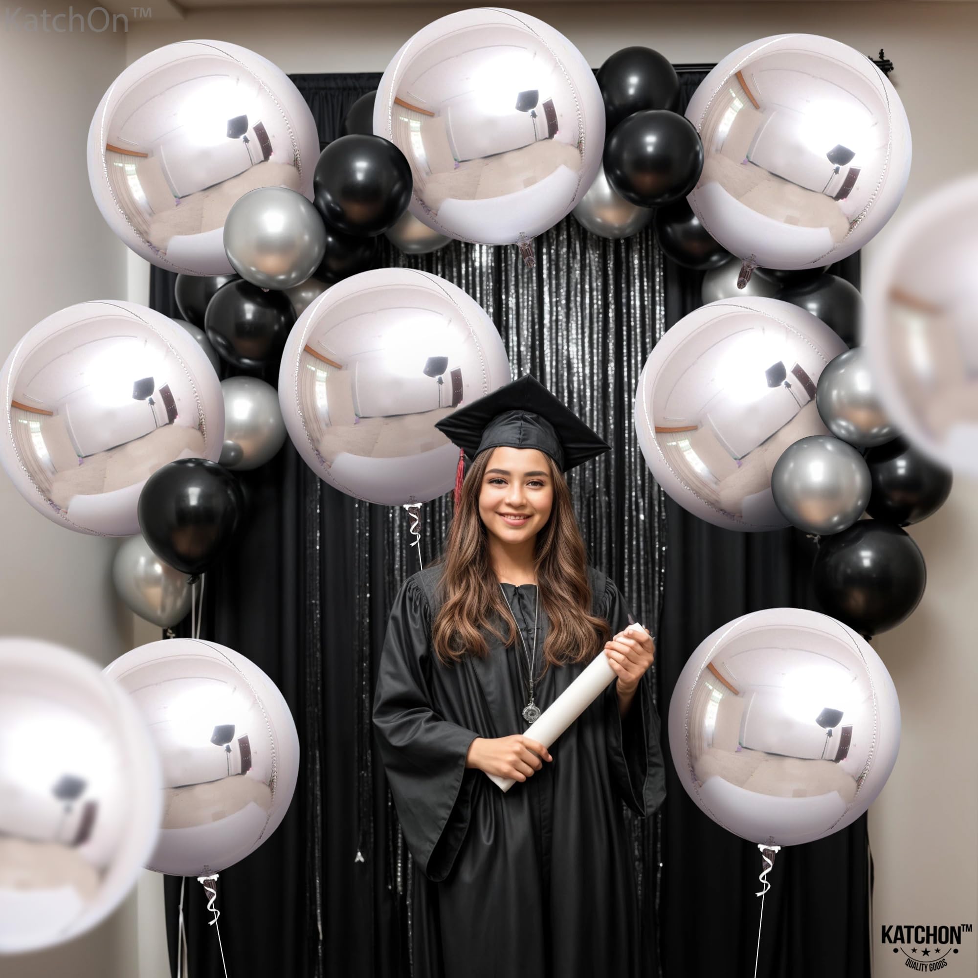 KatchOn, Large Gold Foil Balloons - 22 Inch, Pack of 12 | Gold Balloons for Graduation Decorations 2026 | Mylar Balloons for Anniversary, Wedding, Golden Birthday Party Decorations