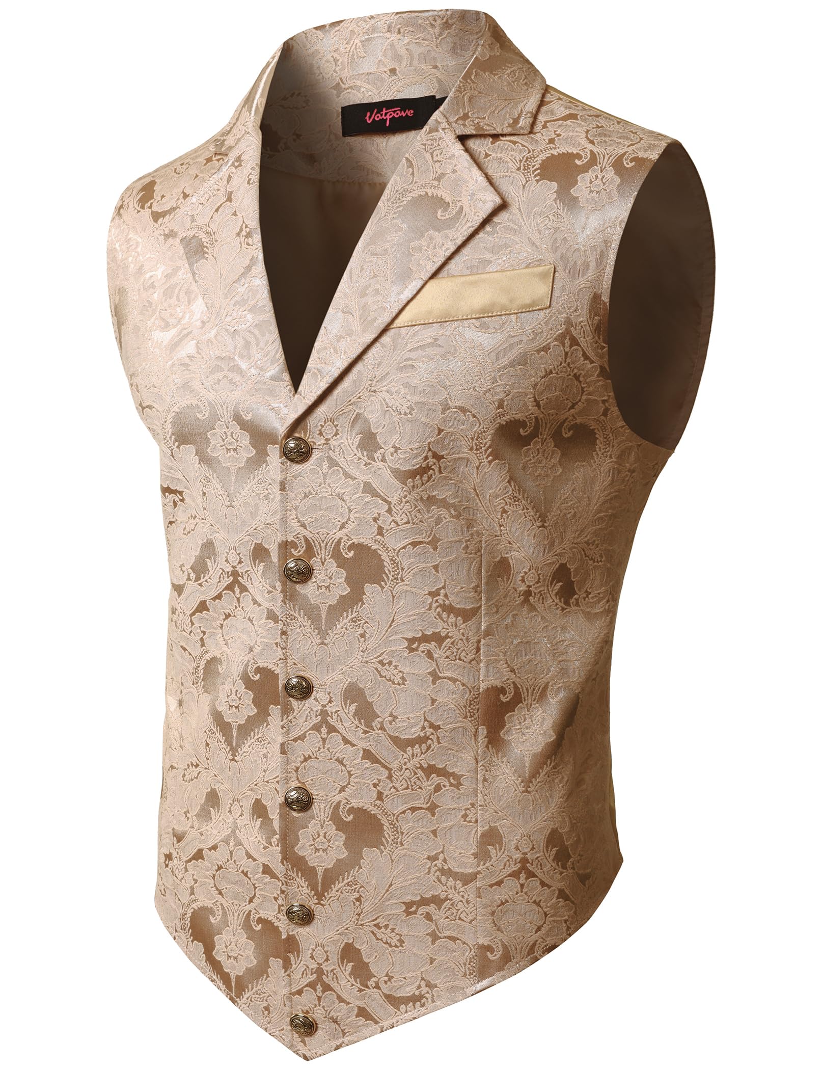 VATPAVE Mens Victorian Suit Vest Steampunk Gothic Waistcoat