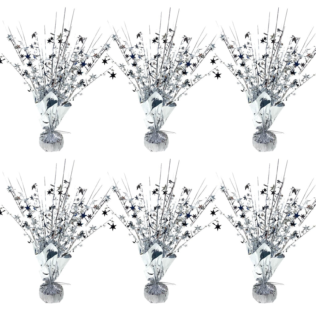 FUBININA 6 Pack Metallic Foil Spray Centerpiece Star Table Decoration Burst Table Centerpieces for Birthday New Years Nye Wedding Anniversary Graduation Holiday Party Supplies Decor, Gold