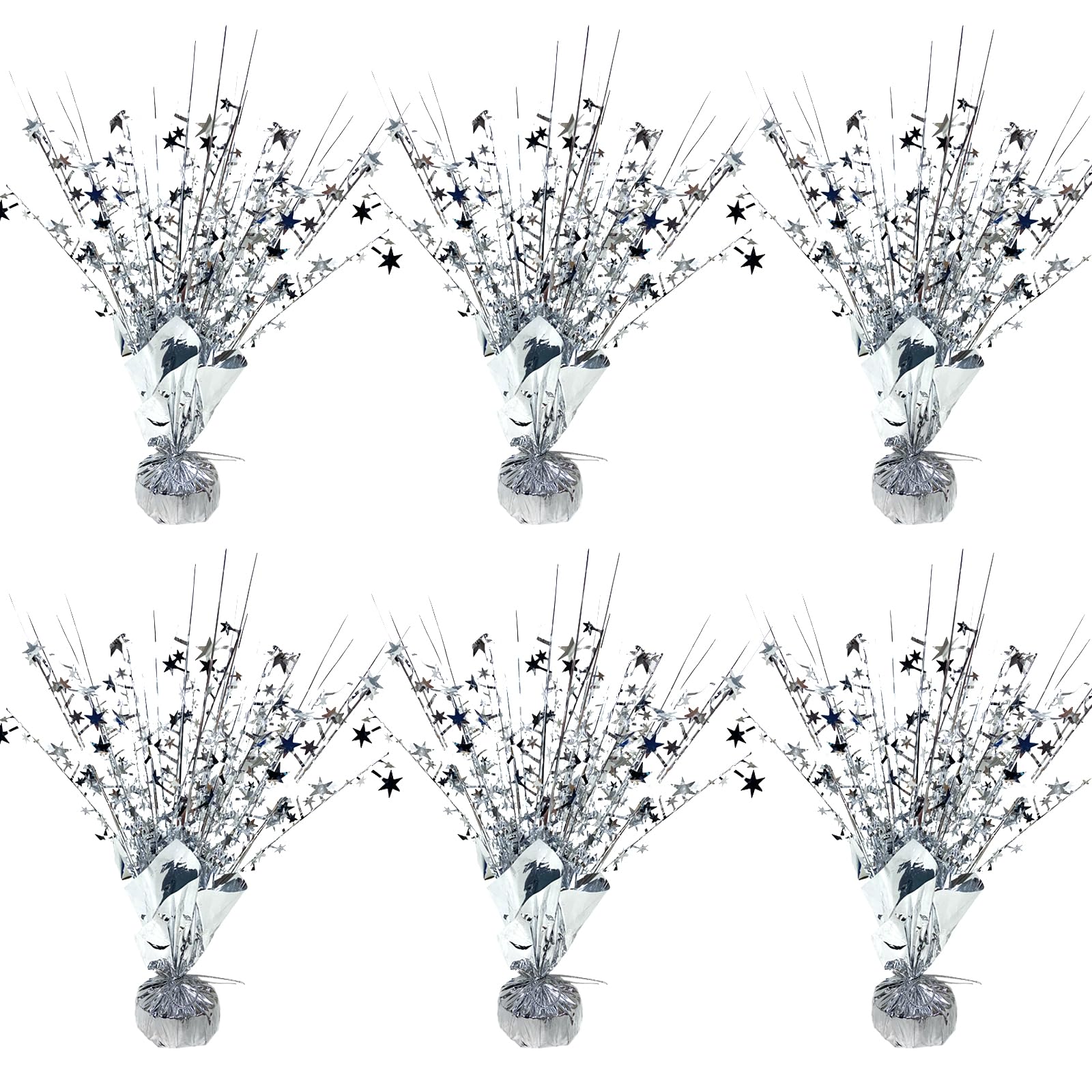 FUBININA 6 Pack Metallic Foil Spray Centerpiece Star Table Decoration Burst Table Centerpieces for Birthday New Years Nye Wedding Anniversary Graduation Holiday Party Supplies Decor, Gold