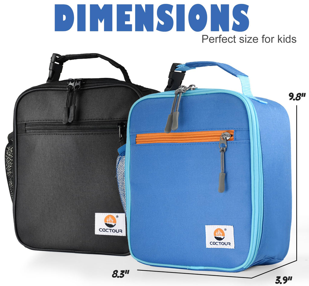 CaCTOUR Lunch Box Kids,Premium Insulated Lunchbox for Girls Boys,Soft Mini Cooler Bag Back to School Thermal Reusable Lunch Bag for Work School Picnic (Blue)