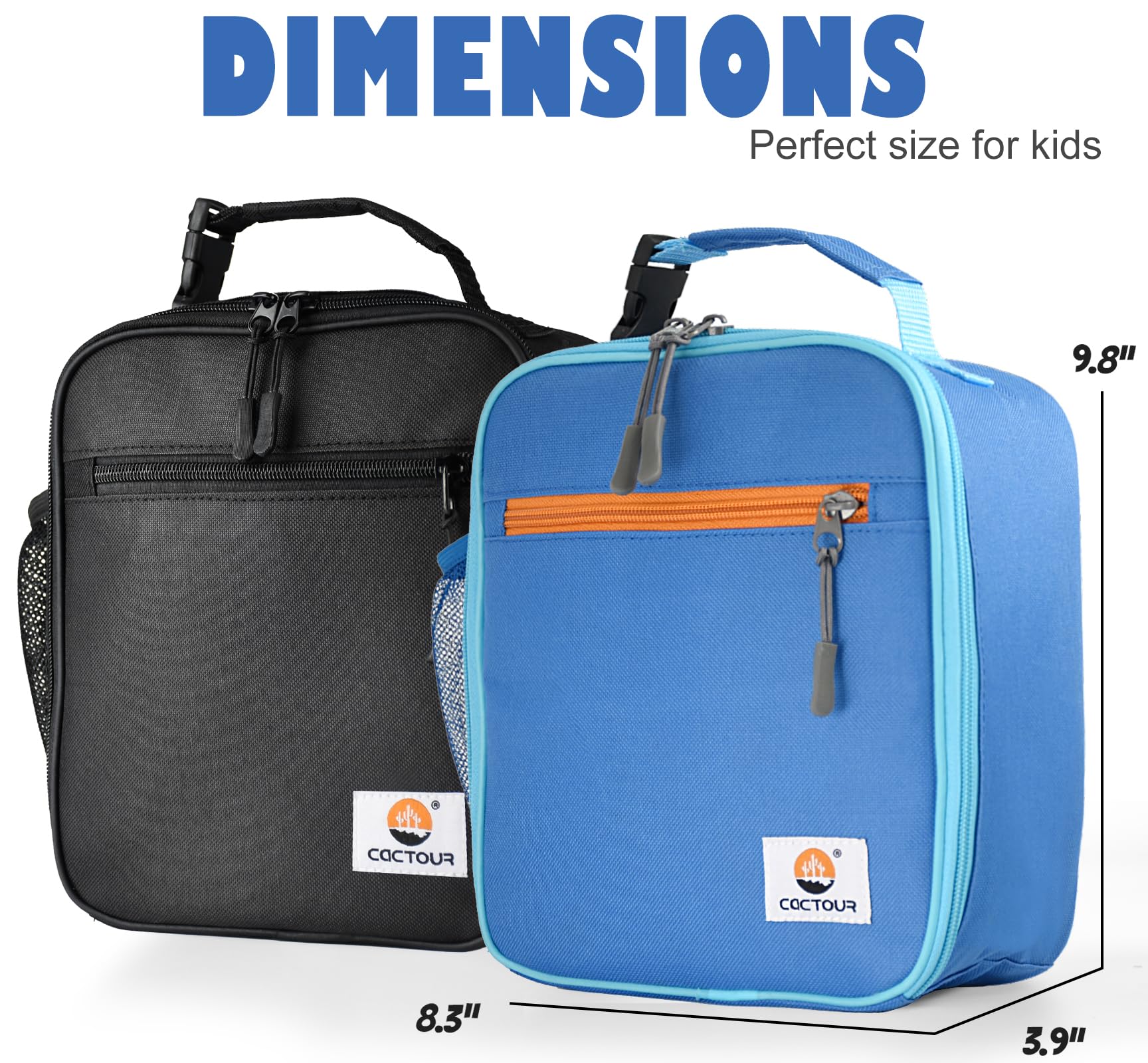 CaCTOUR Lunch Box Kids,Premium Insulated Lunchbox for Girls Boys,Soft Mini Cooler Bag Back to School Thermal Reusable Lunch Bag for Work School Picnic (Blue)