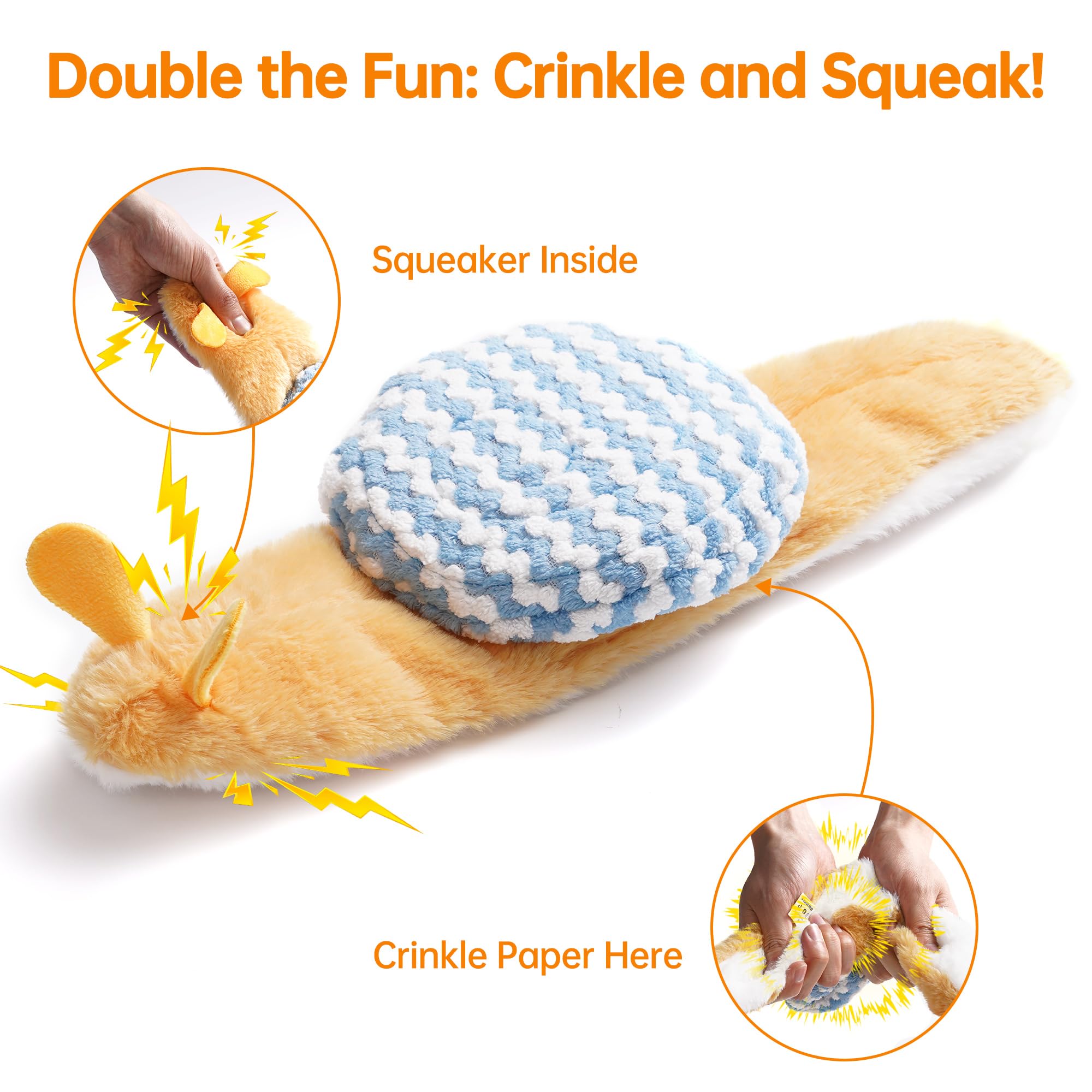 Nocciola Dog Squeaky Toys, 5 PCS Crinkle Plush Dog Toys, No Stuffing Dog Toys for Small Medium Large Dogs, Stuffless Puppy Toys for Boredom