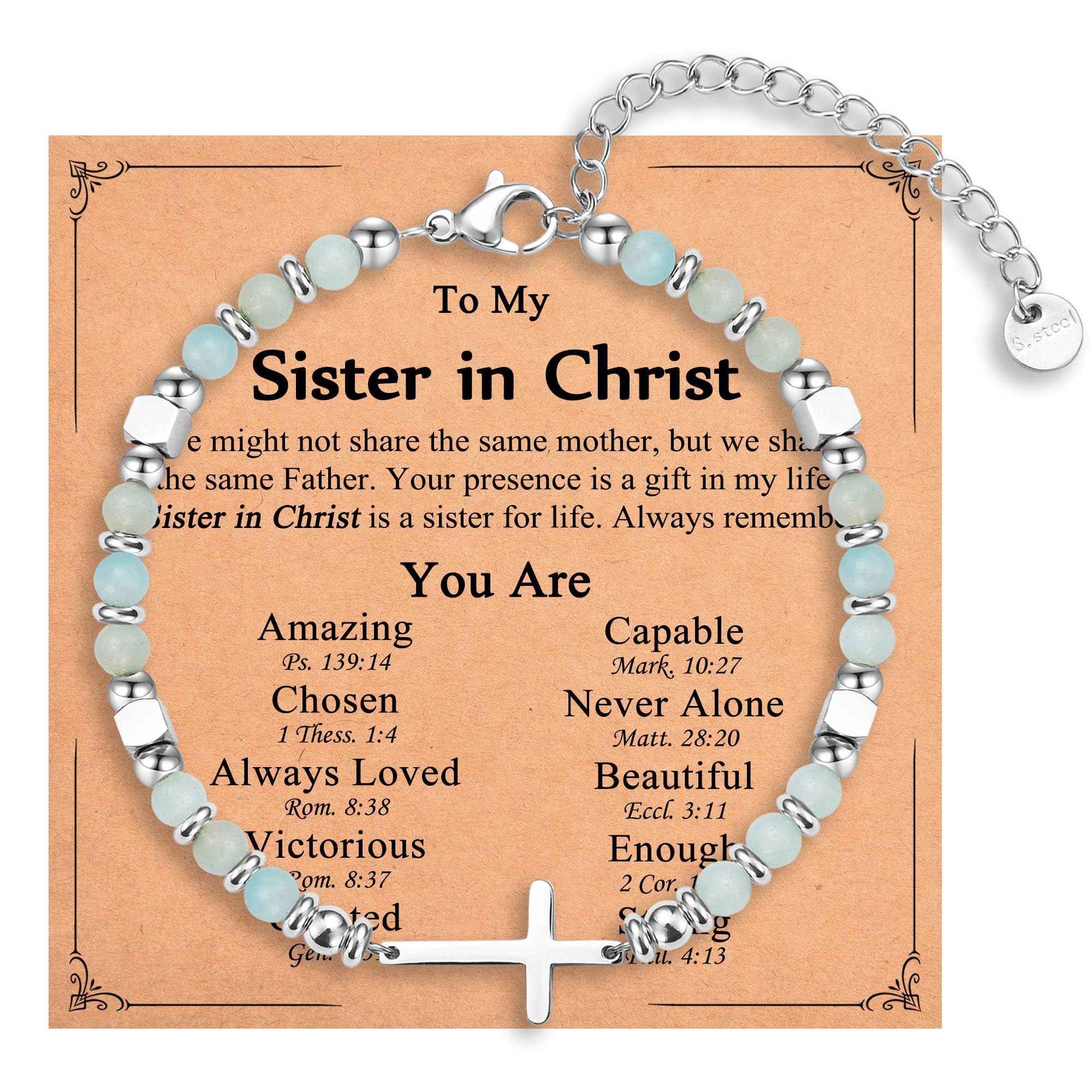 Religious Cross Bracelet for Women Girls, Christian Gifts for Daughter Granddaughter Sister in Christ Friend Niece on Birthday Christmas Easter Valentines Day Graduation